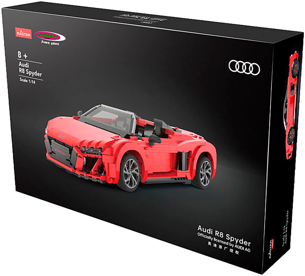 Jamara Konstruktions-Spielset »Audi R8 Spyder 1:14 rot Bricks«, (1440 St.), Maßstab 1:14, offiziell lizensiert