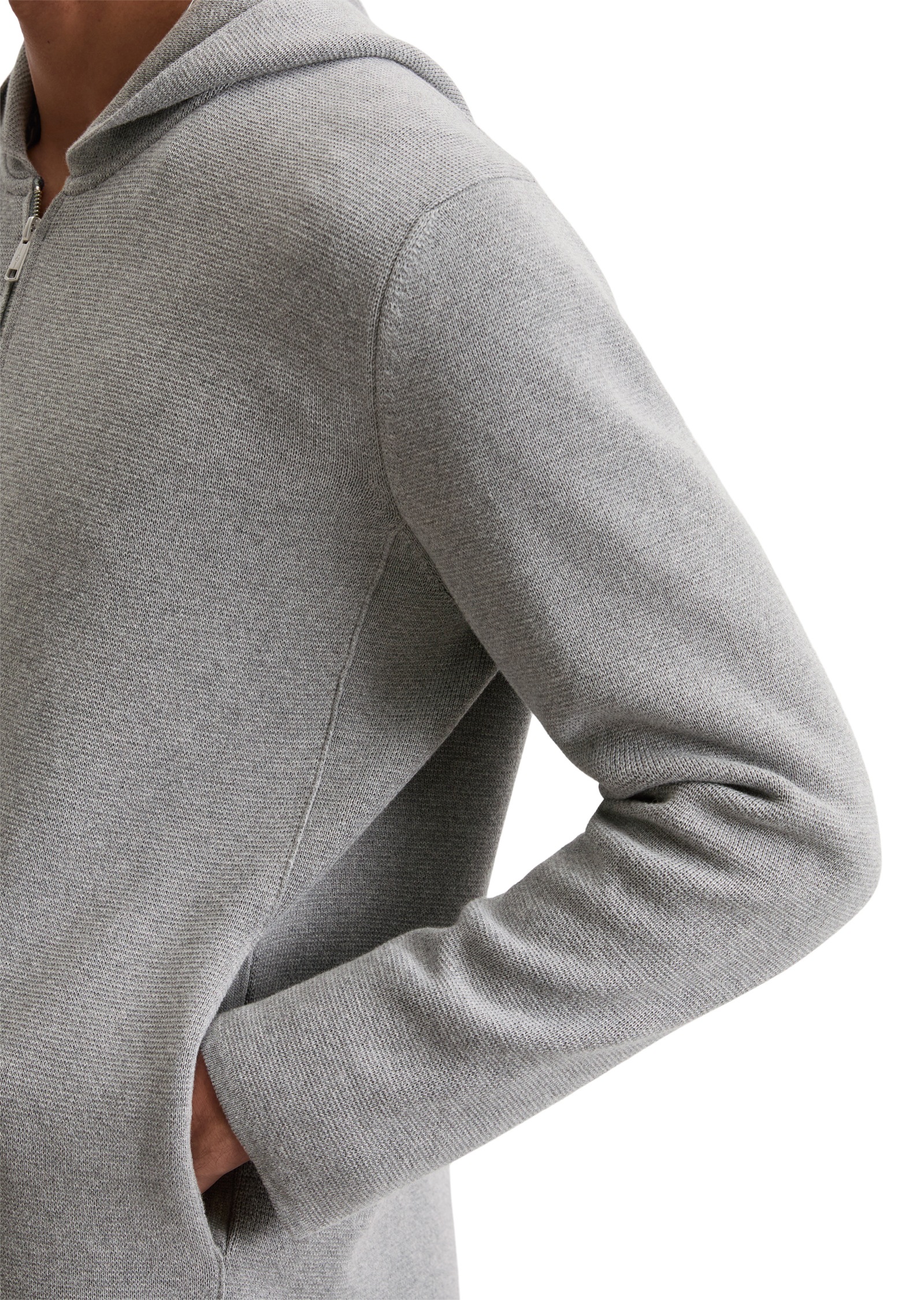 Marc O'Polo Kapuzenstrickjacke, mit Zwei-Wege-Reißverschluss