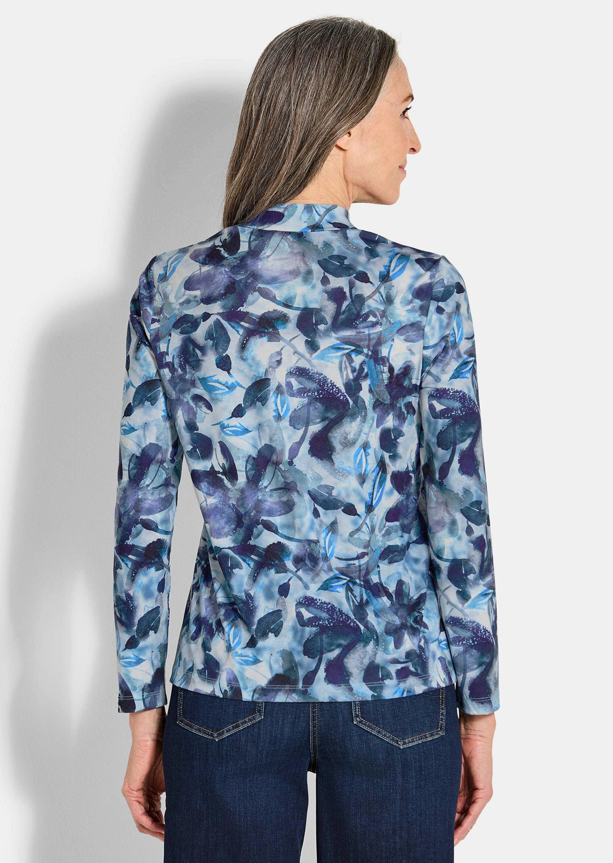 GOLDNER Kurzarmshirt »Kurzgröße Jersey-Shirt mit Glanzdetails«