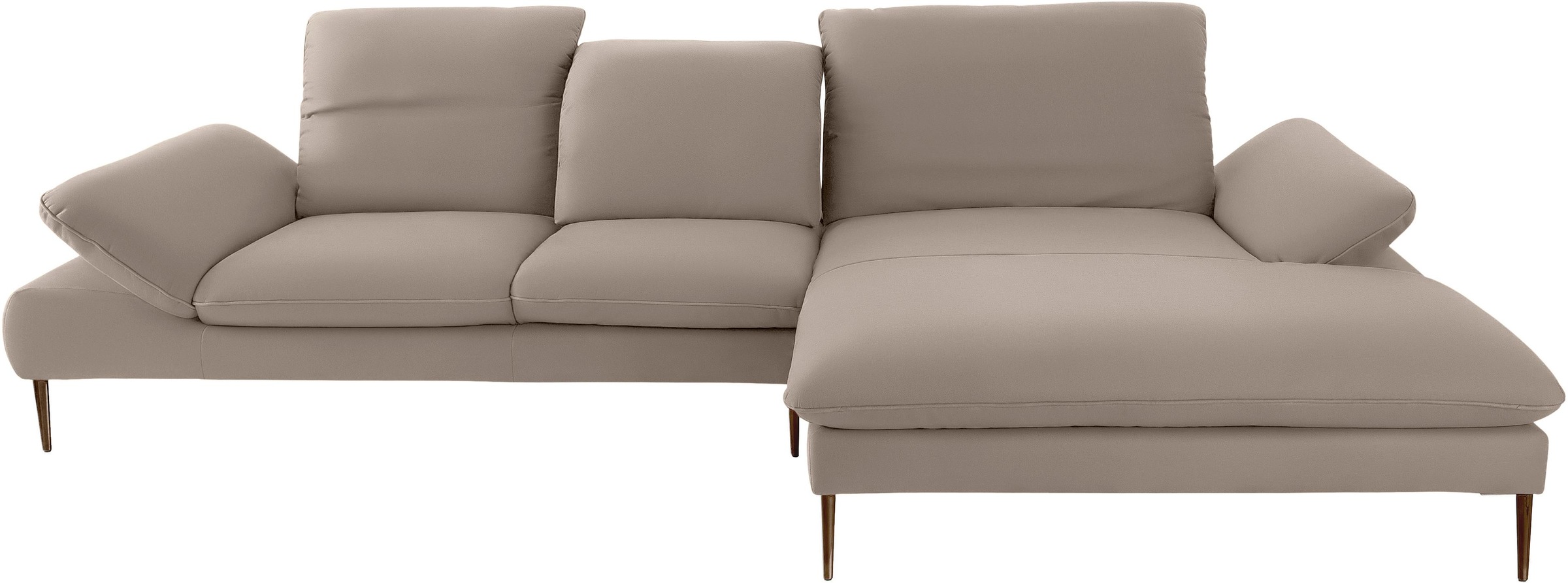 W.SCHILLIG Ecksofa »enjoy&MORE, Designsofa, bequem, elegant und zeitlos, L-Form«, Sitztiefenverstellung, Füße bronze pulverbeschichtet, Breite 340 cm