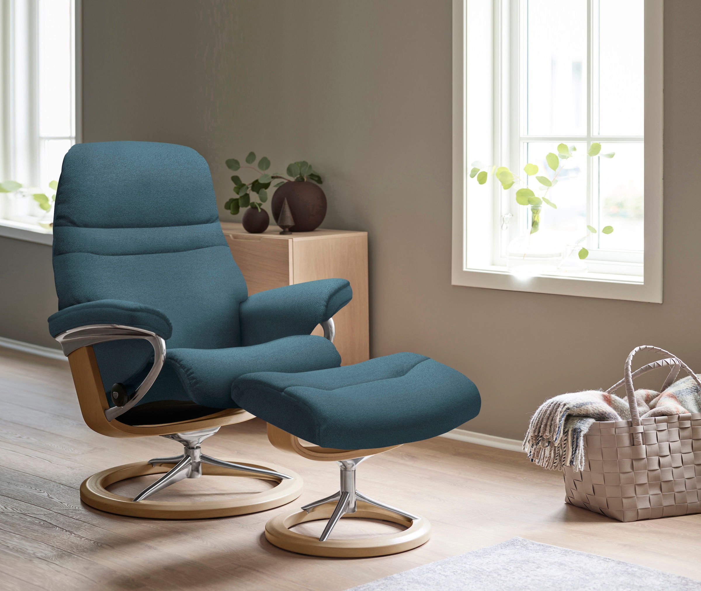 Stressless Fußhocker "Sunrise", mit Signature Base, Gestell Eiche