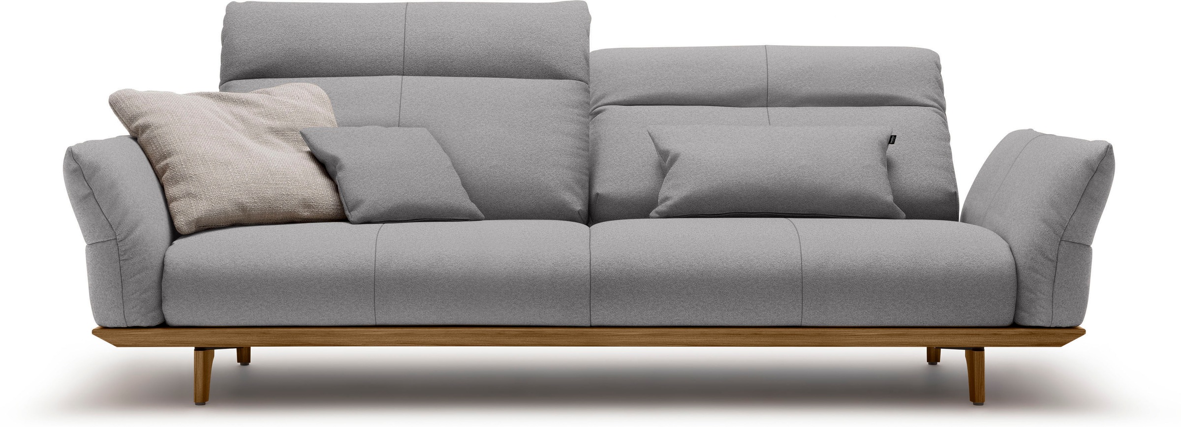 Creation BY ROLF BENZ 3,5-Sitzer "CR.460 Designsofa, erstklassiger Sitzkomfort, verstellb. Rückenlehne" Sockel und Füße in Nussbaum, Breite 228 cm