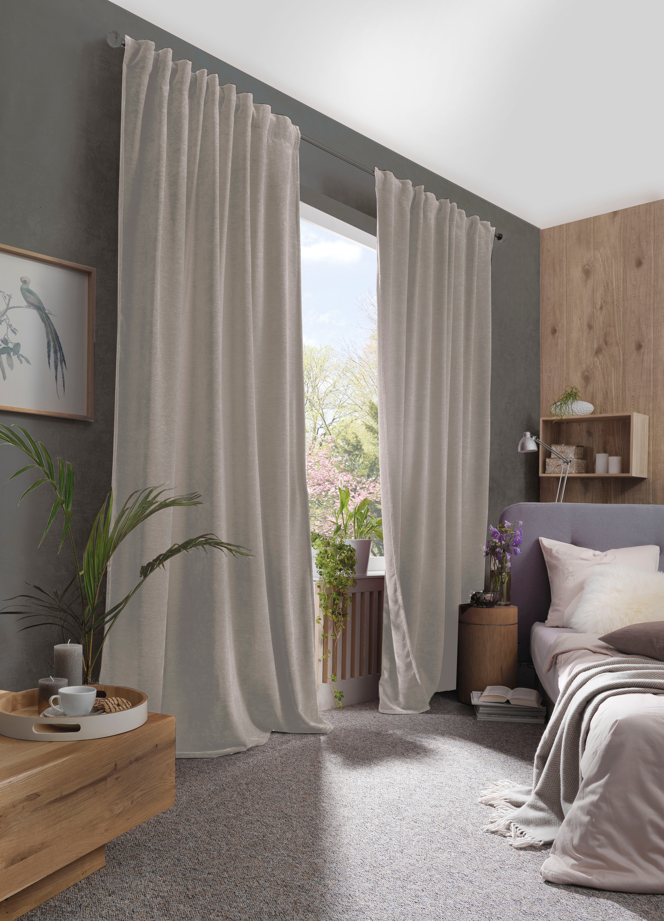 HOME WOHNIDEEN Gardine "WOLLY" Multifunktionsband 1 Stk. tlg. THERMOSCHAL C günstig online kaufen