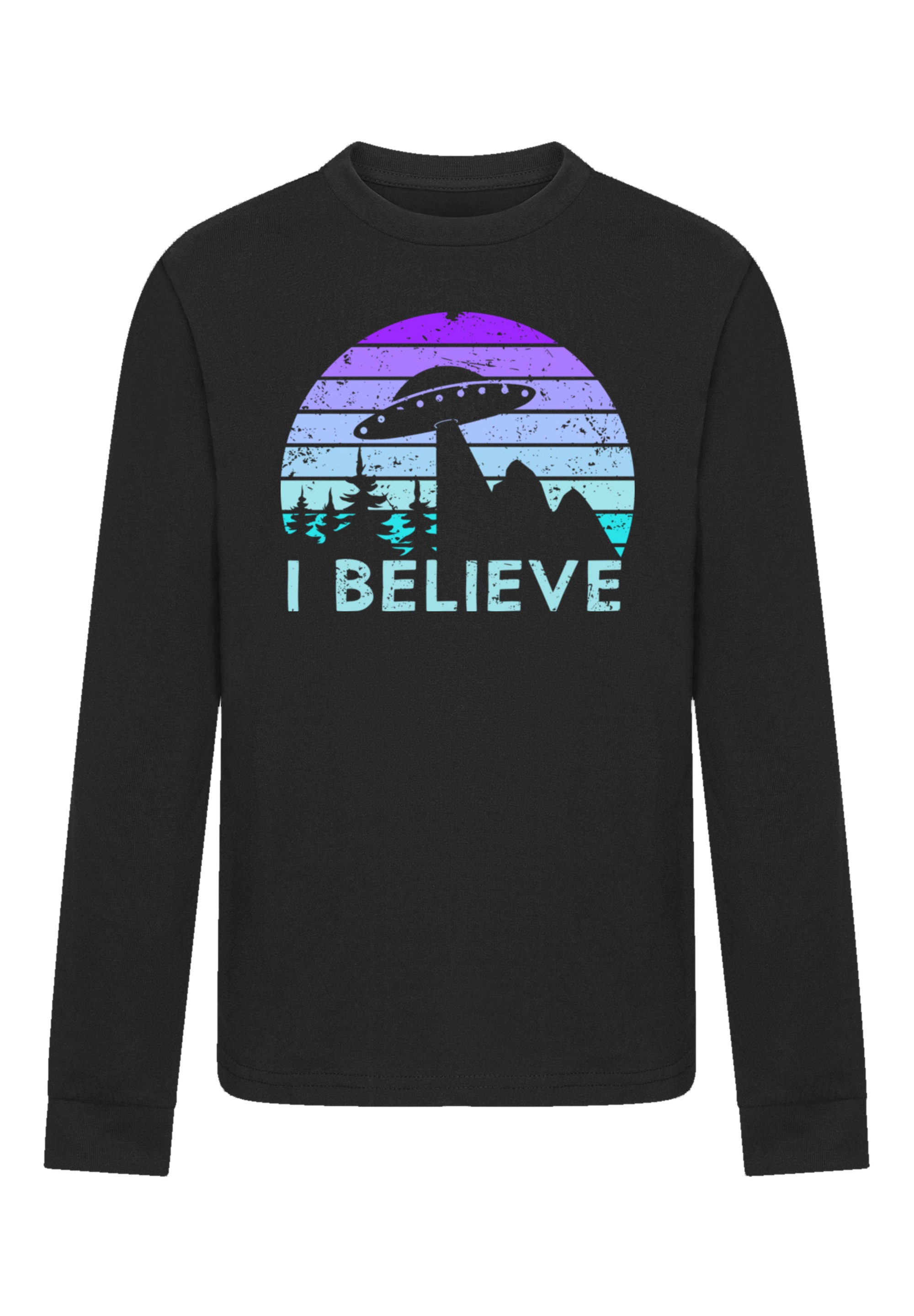 F4NT4STIC T-Shirt »I BELIEVE UFO Alien Raumschiff Retro«, Premium Qualität