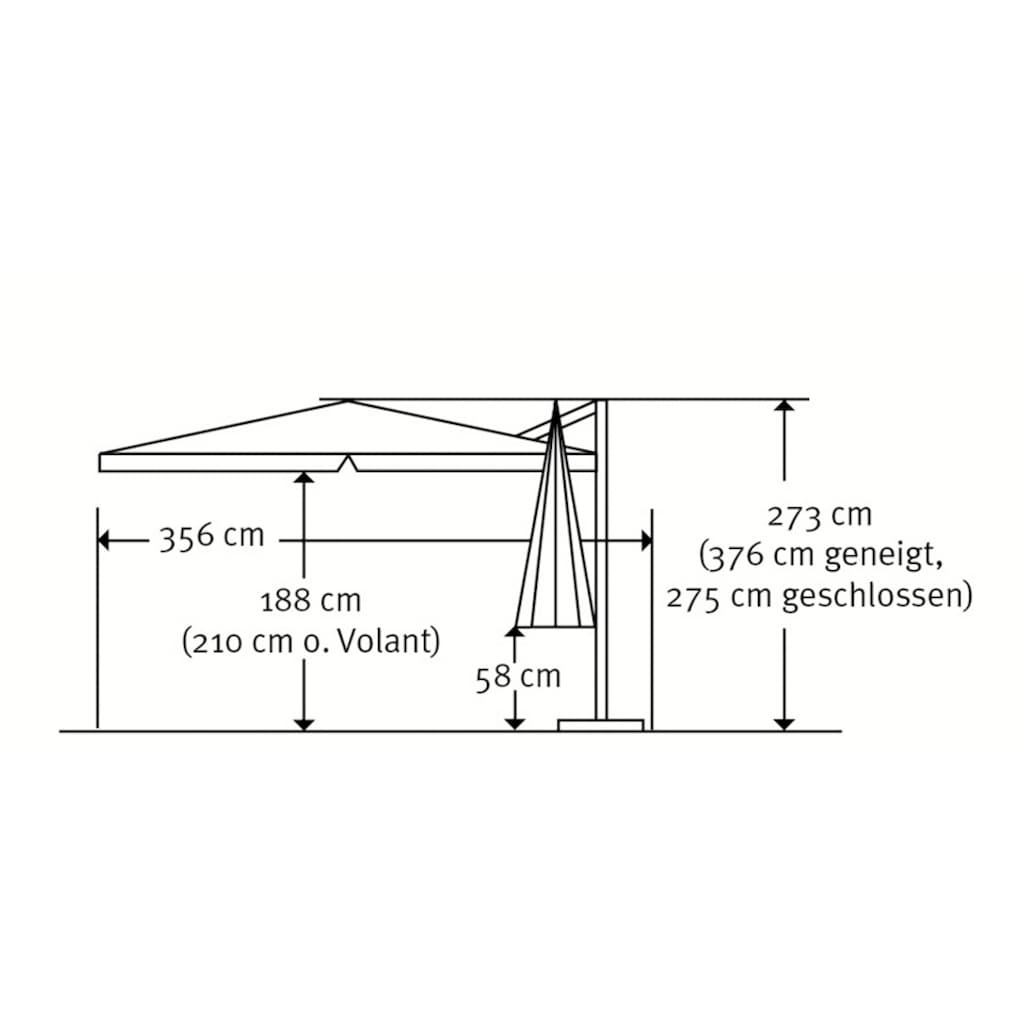 Schneider Schirme Ampelschirm »Rhodos«, mit Schutzhülle und Schirmständer, ohne Wegeplatten