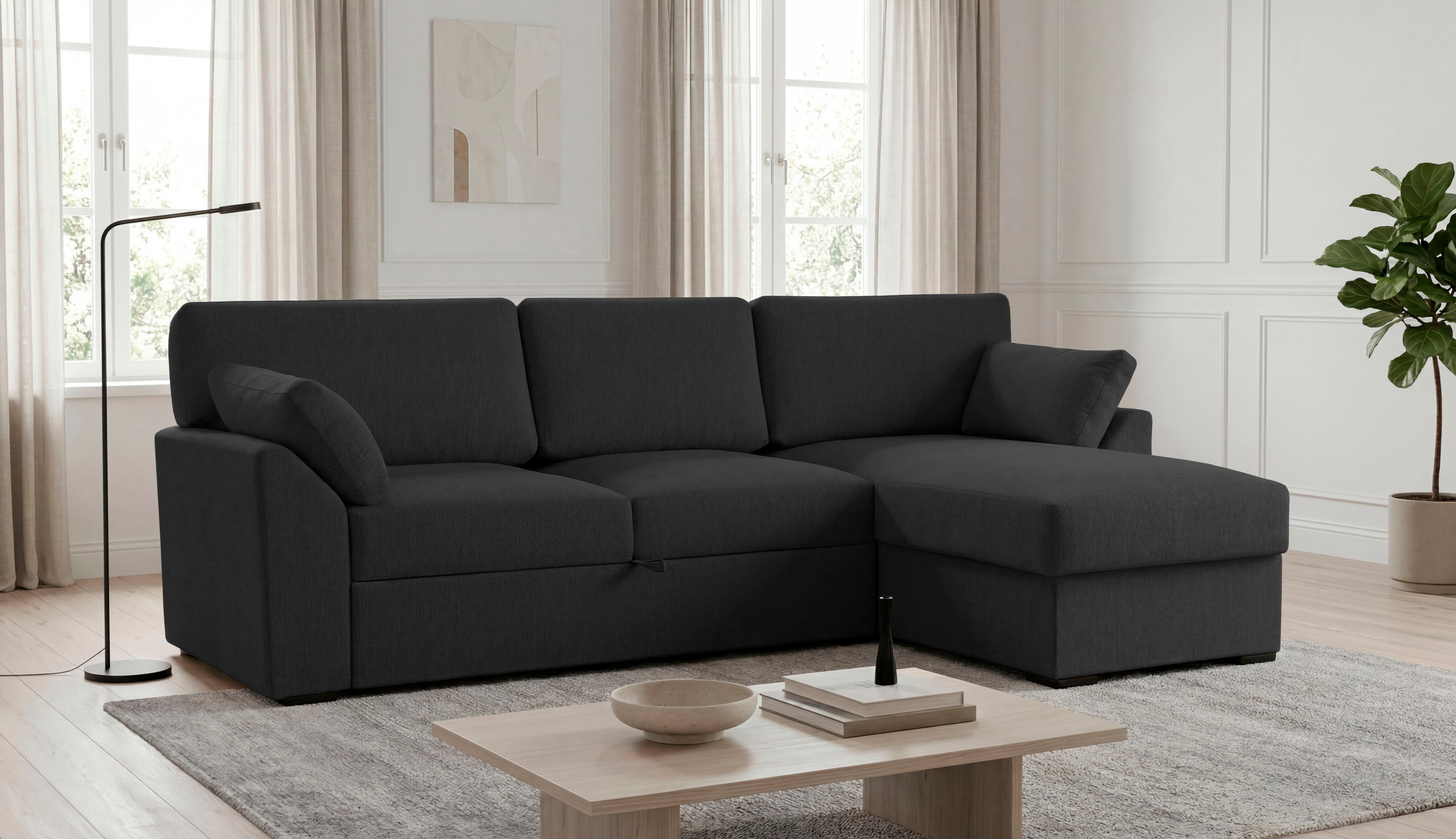 OTTO home Ecksofa "Citry" Breite 246 cm, Chenille, Bettfunktion, Bettkasten, L-Form