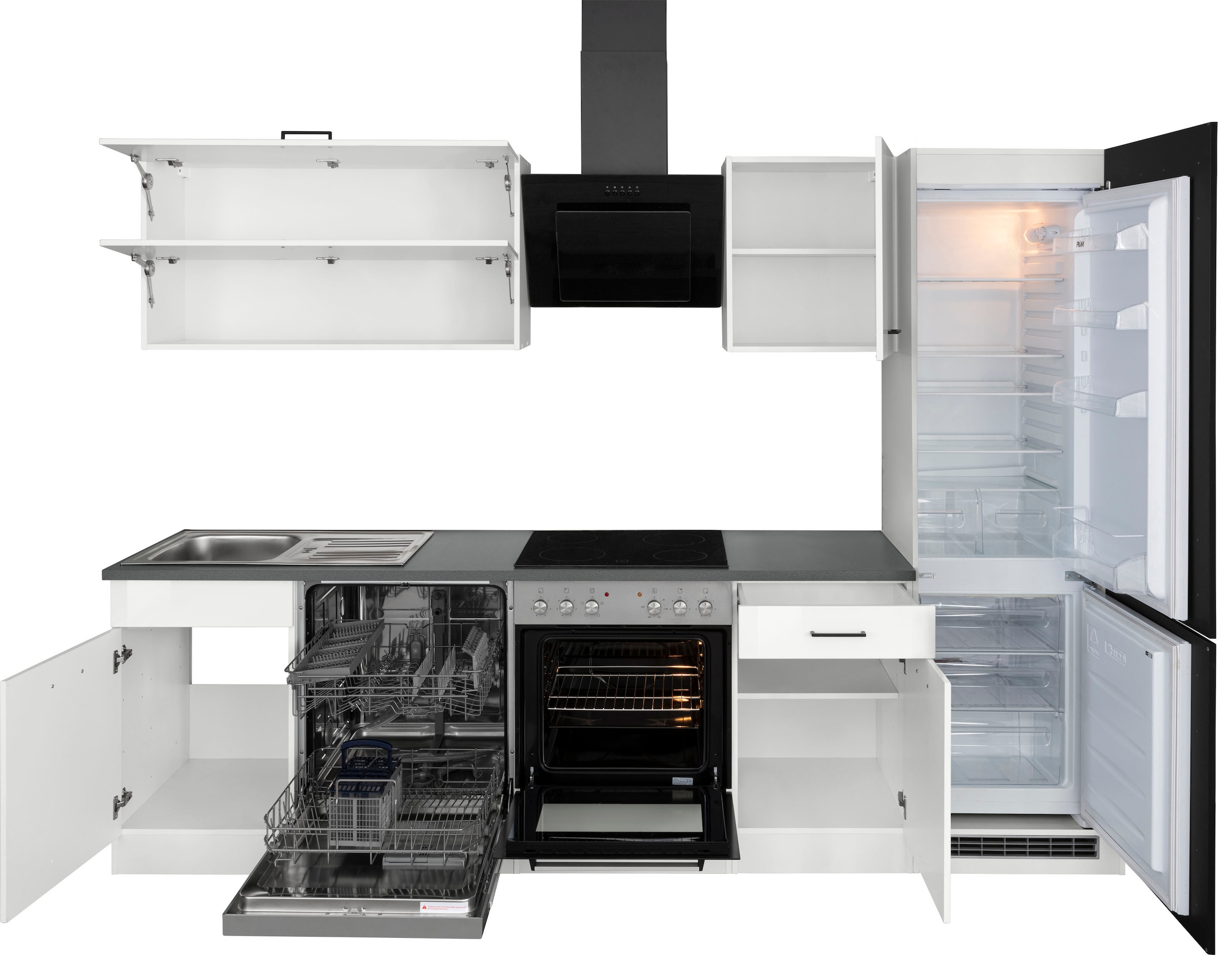 KOCHSTATION Küchenzeile »KS-Trier« ohne E-Geräte, Breite 280 cm