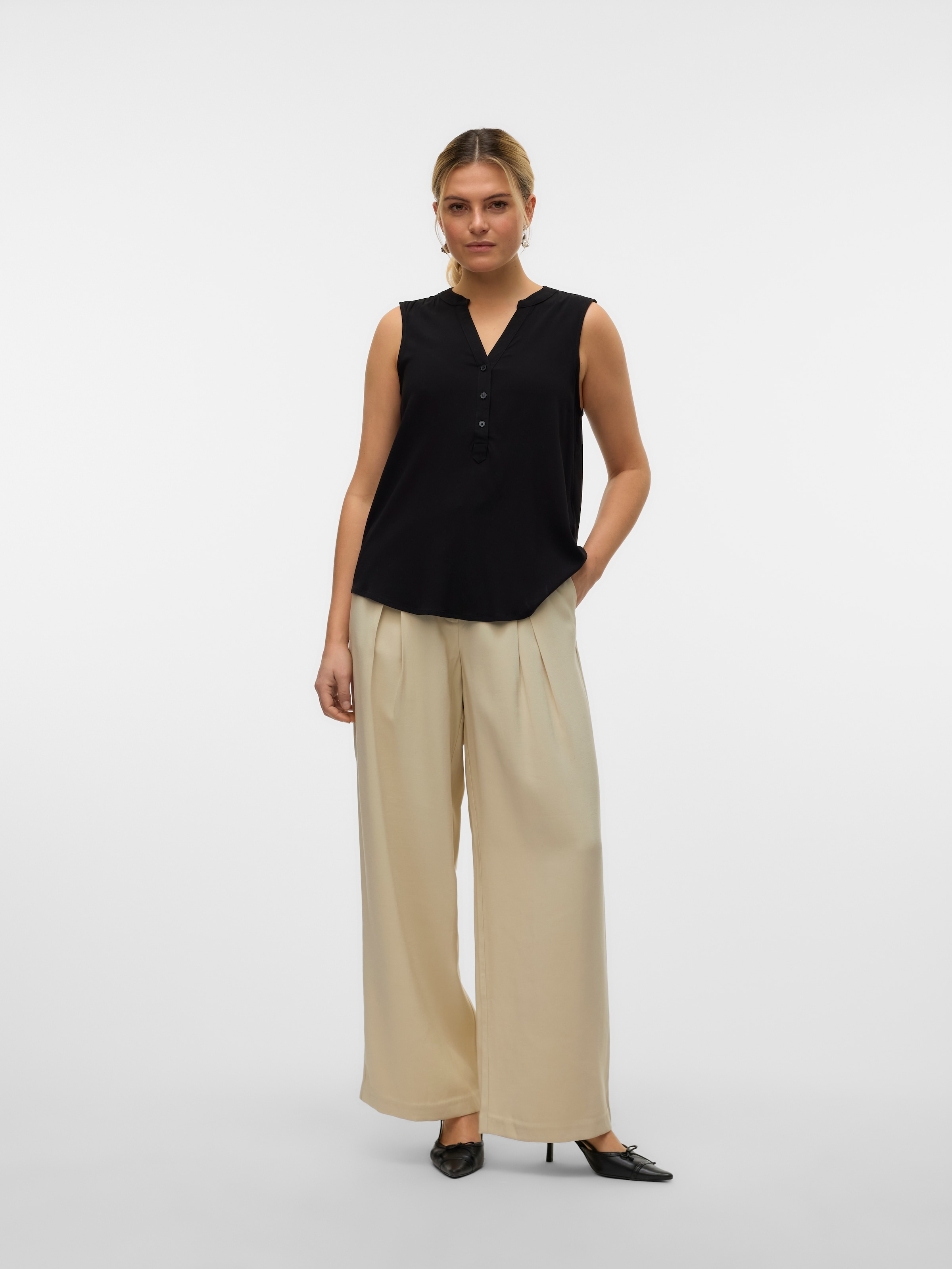 Vero Moda Blusentop »VMBELLA SL V-NECK TOP WVN GA NOOS«