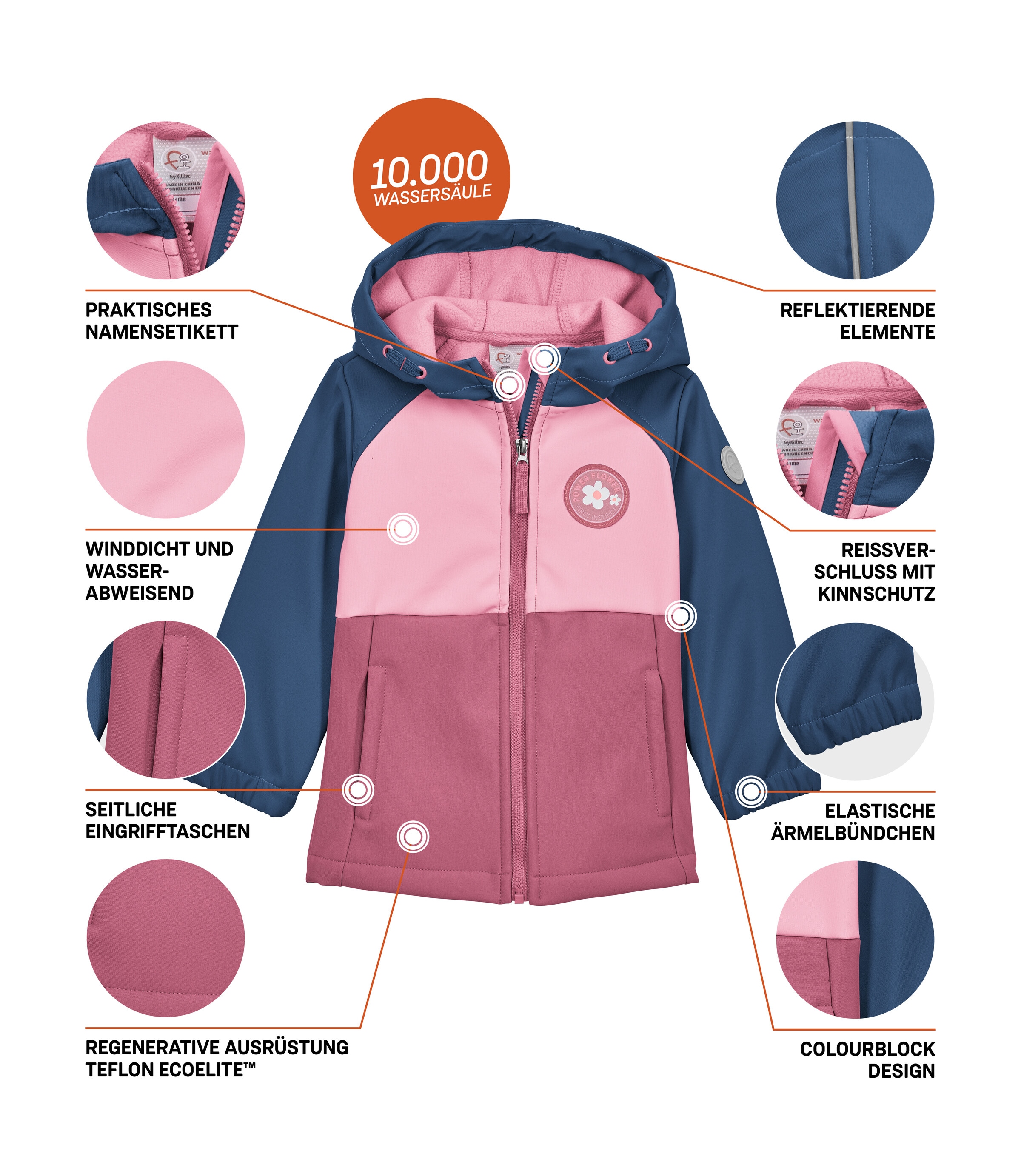 first instinct by killtec Softshelljacke »FIOS 4 MNS SFTSHLL JCKT« Wasserabweisende Softshelljacke mit Colourblock-Design