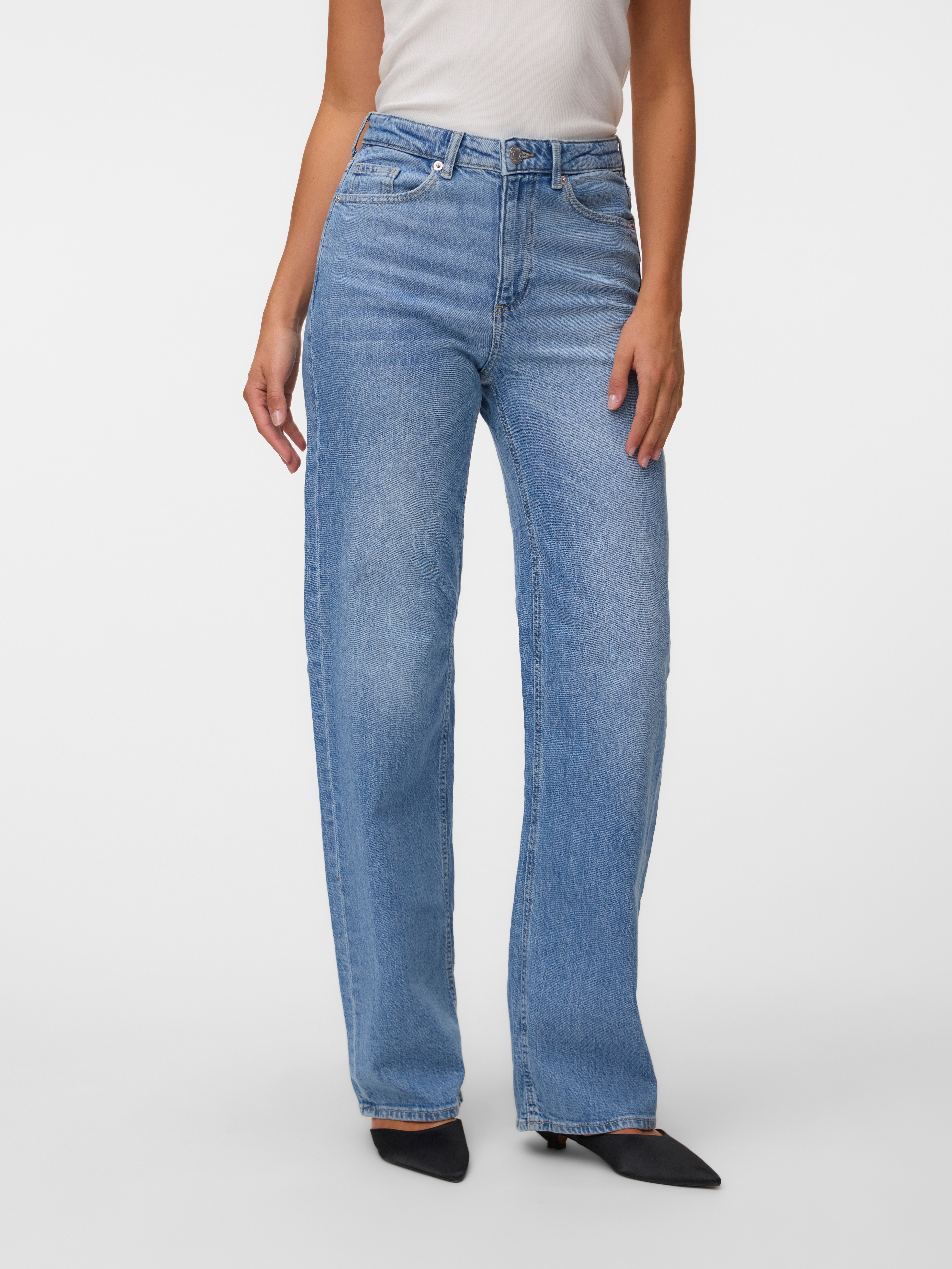 Vero Moda High-waist-Jeans "VMTESSA HR WIDE JEANS RA3065 GA NOOS" Baumwollmischung, high waist, wide fit