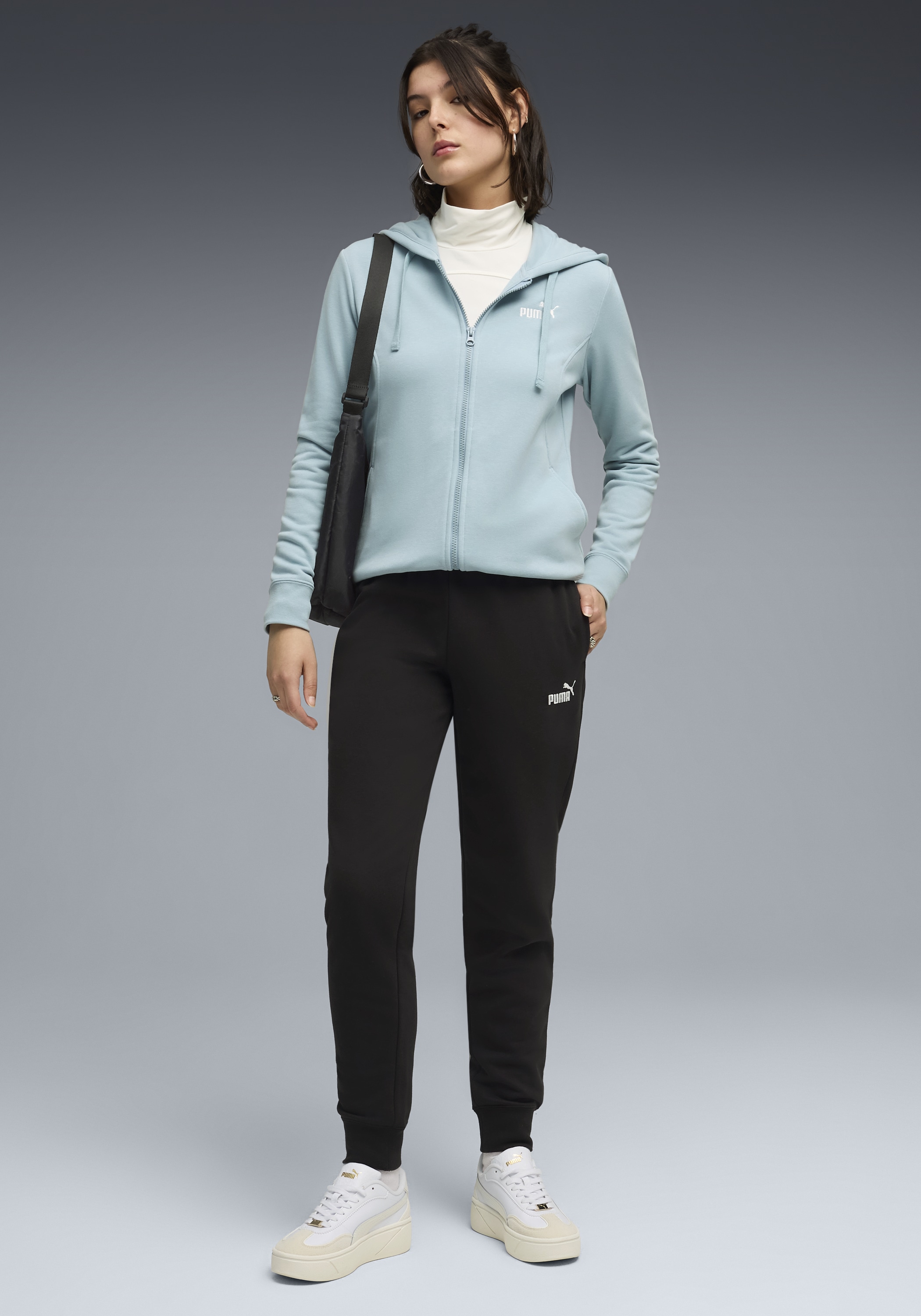 PUMA Trainingsanzug "HOODED SWEAT SUIT TR CL" 2 tlg. mit Kapuze, lockere Passform
