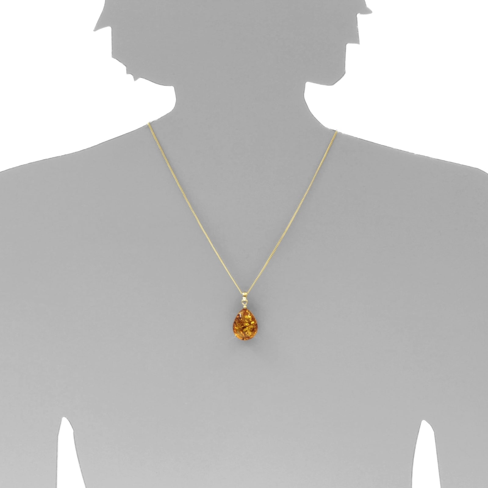 OSTSEE-SCHMUCK Kettenanhänger »Ostsee-Schmuck Anhänger Tropfen ca. 22 mm lang - Gold 333/000«, (1 tlg.)
