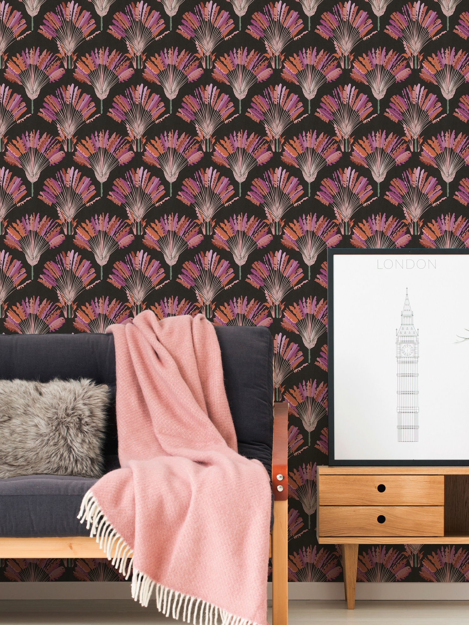 Architects Paper Vliestapete »Jungle Chic«, floral-botanisch-tropisch, Palmentapete Tapete Dschungel Federn Tapeten Wohnzimmer Schlafzimmer