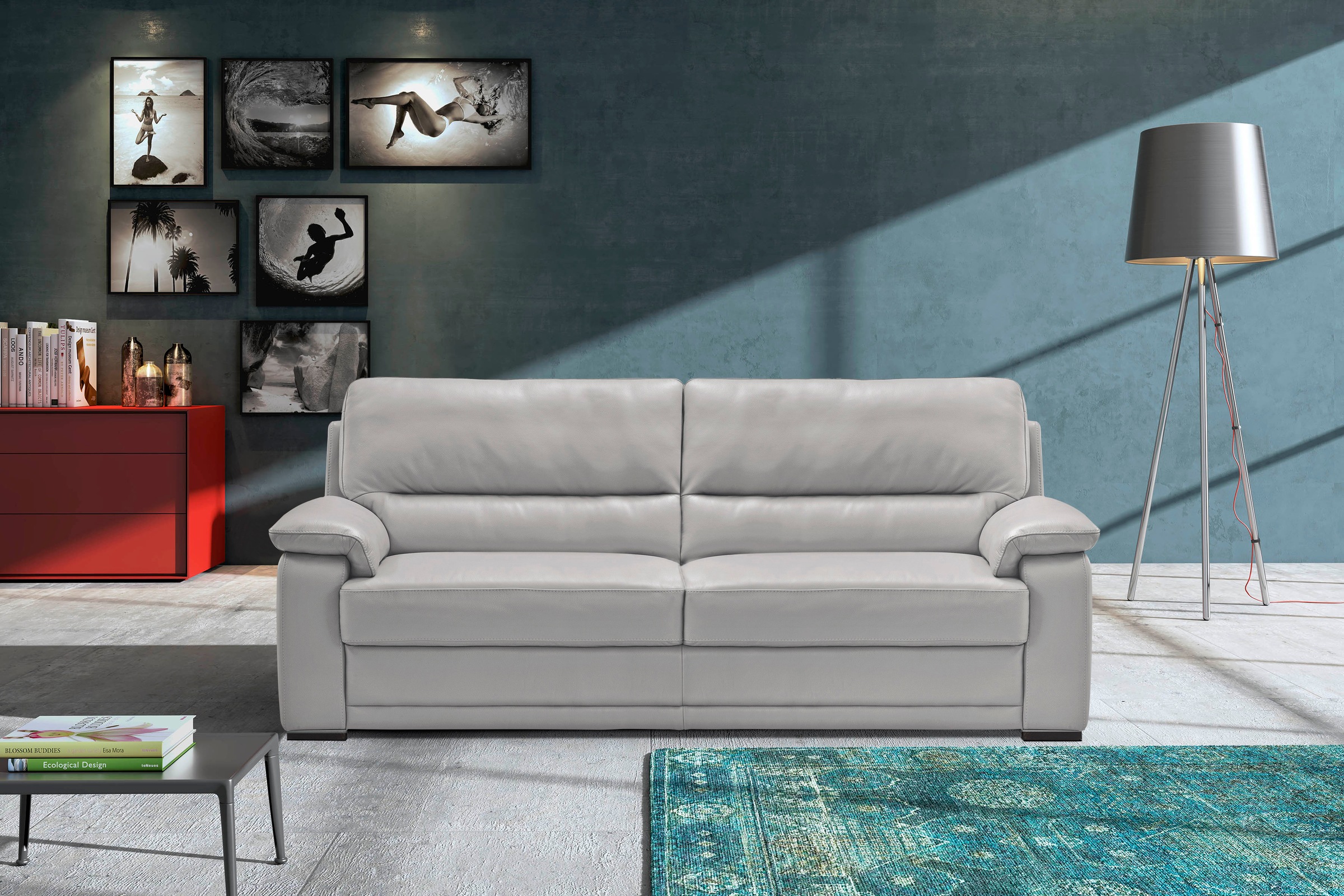 Egoitaliano 2,5-Sitzer "Doris, modernes Designersofa, Ledersofa mit erstklassiger Sitzqualität", edle Detailverarbeitung