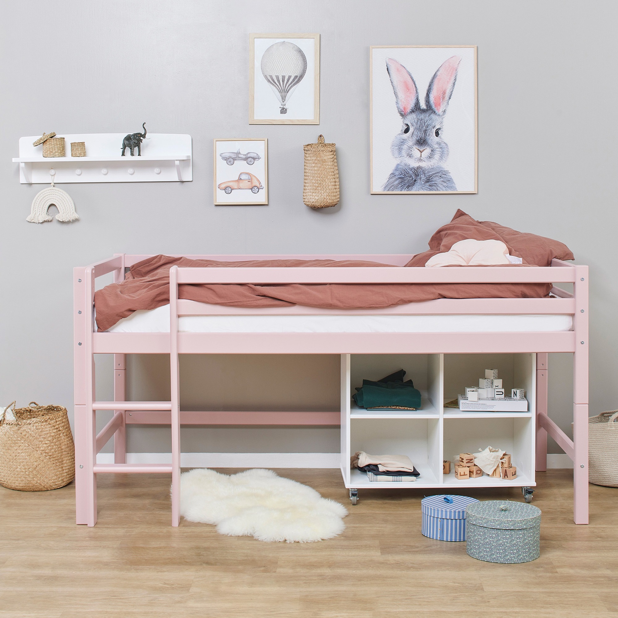 Hoppekids Hochbett »ECO Dream MY COLOR«, 90x200, umbaubar in Einzelbett