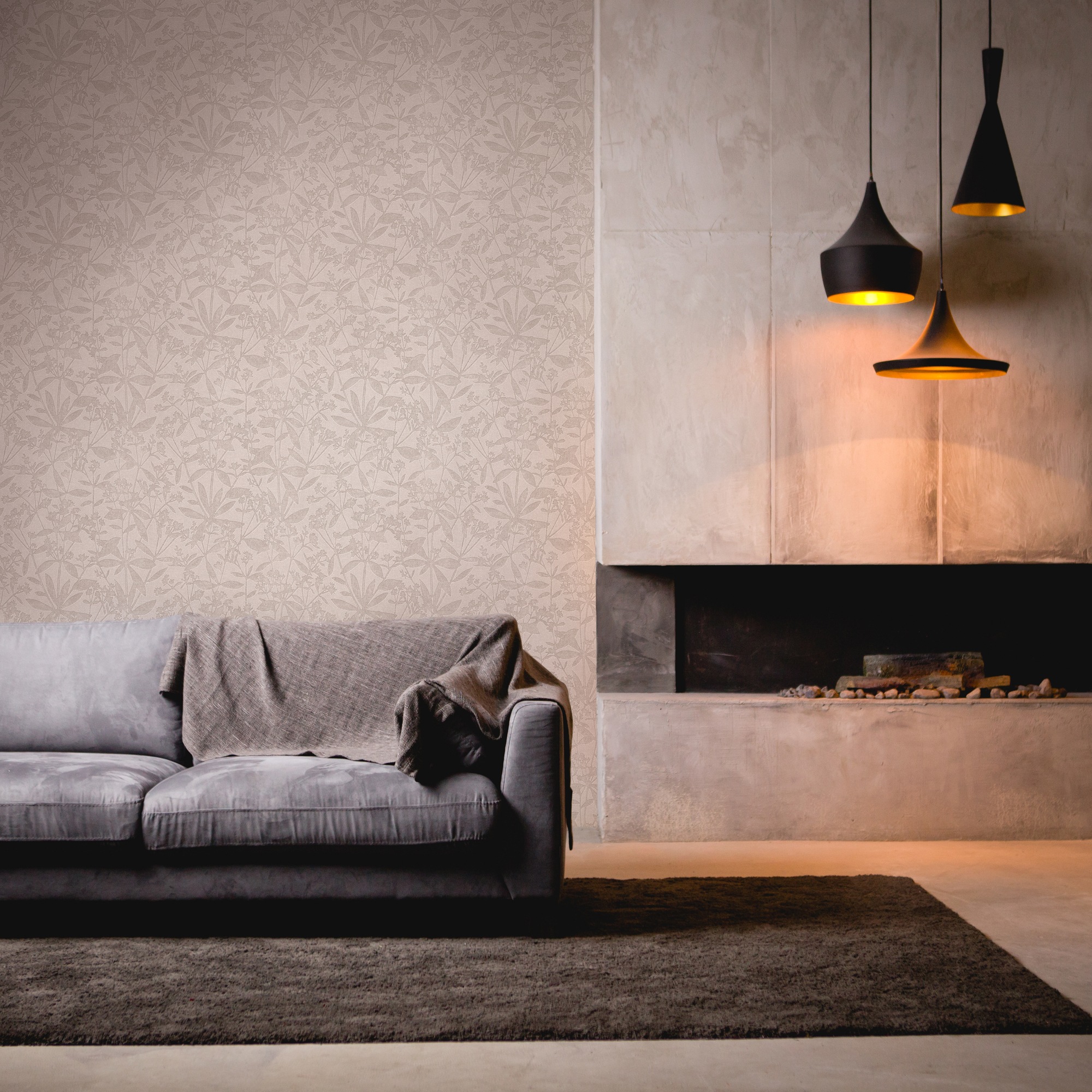 A.S. Création »Terra Tapete Blätter Floral« gemustert | matt | neutral strukturiert Natur-Tapete Landhaus Tapeten Wohnzimmer Schlafzimmer Küche modern