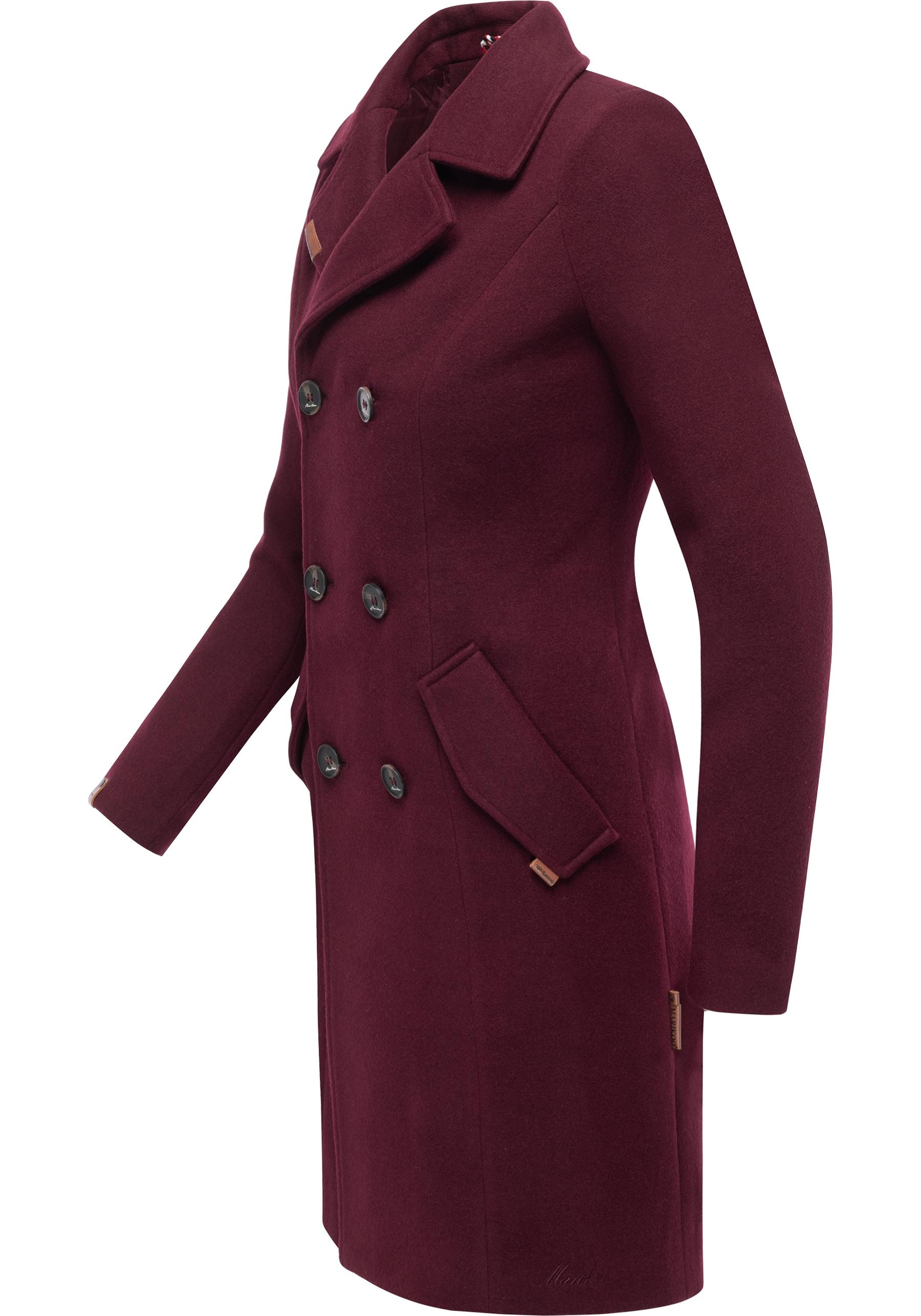 Marikoo Wollmantel »Nanakoo«, edler Damen Trenchcoat in Woll-Optik