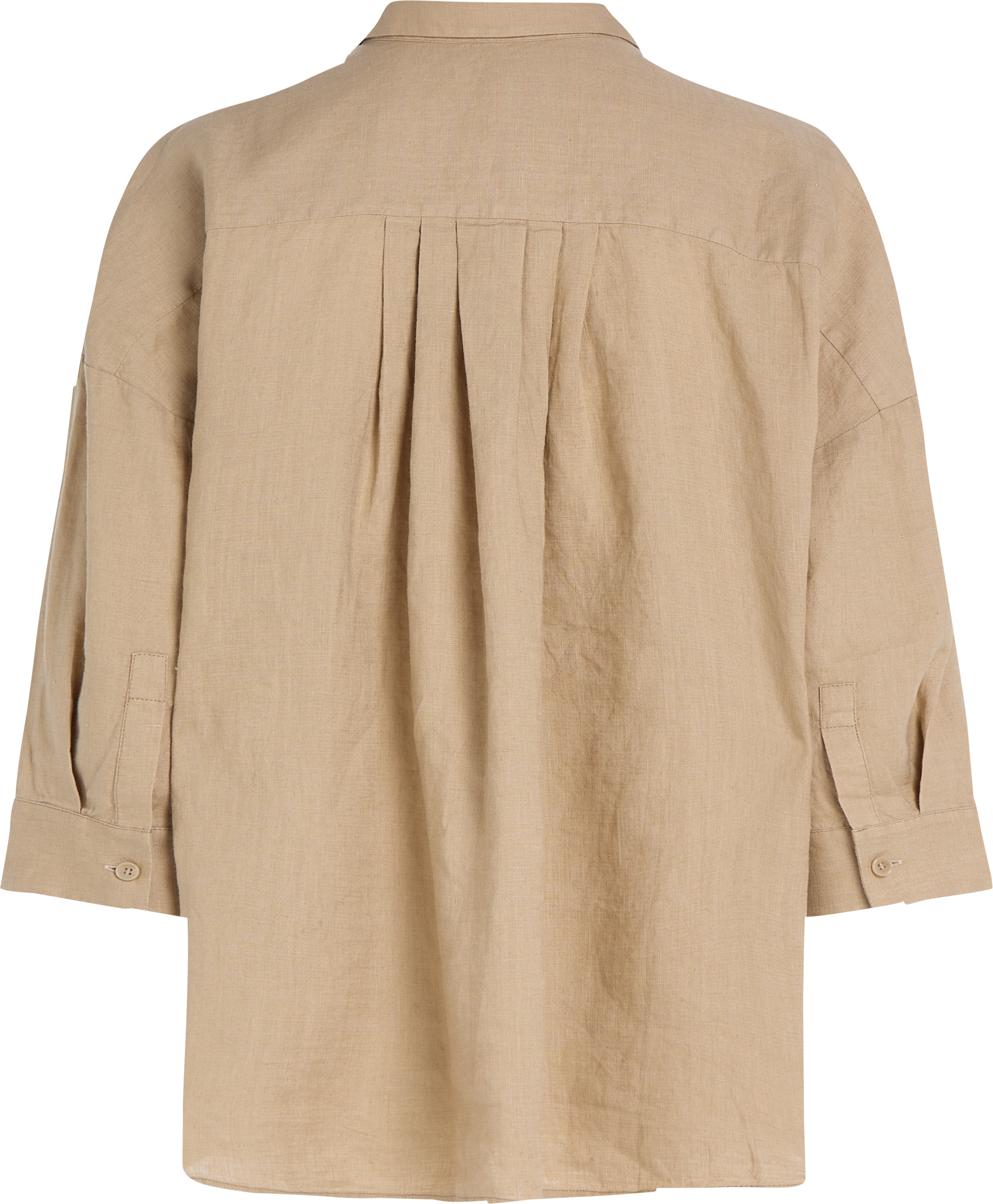 Tommy Hilfiger 3/4-Arm-Shirt »ESS LINEN LOOSE 3-4 SLEEVE SHIRT«, mit 3/4-Ärmel, Logostickerei,kühlendes Premium Leinen