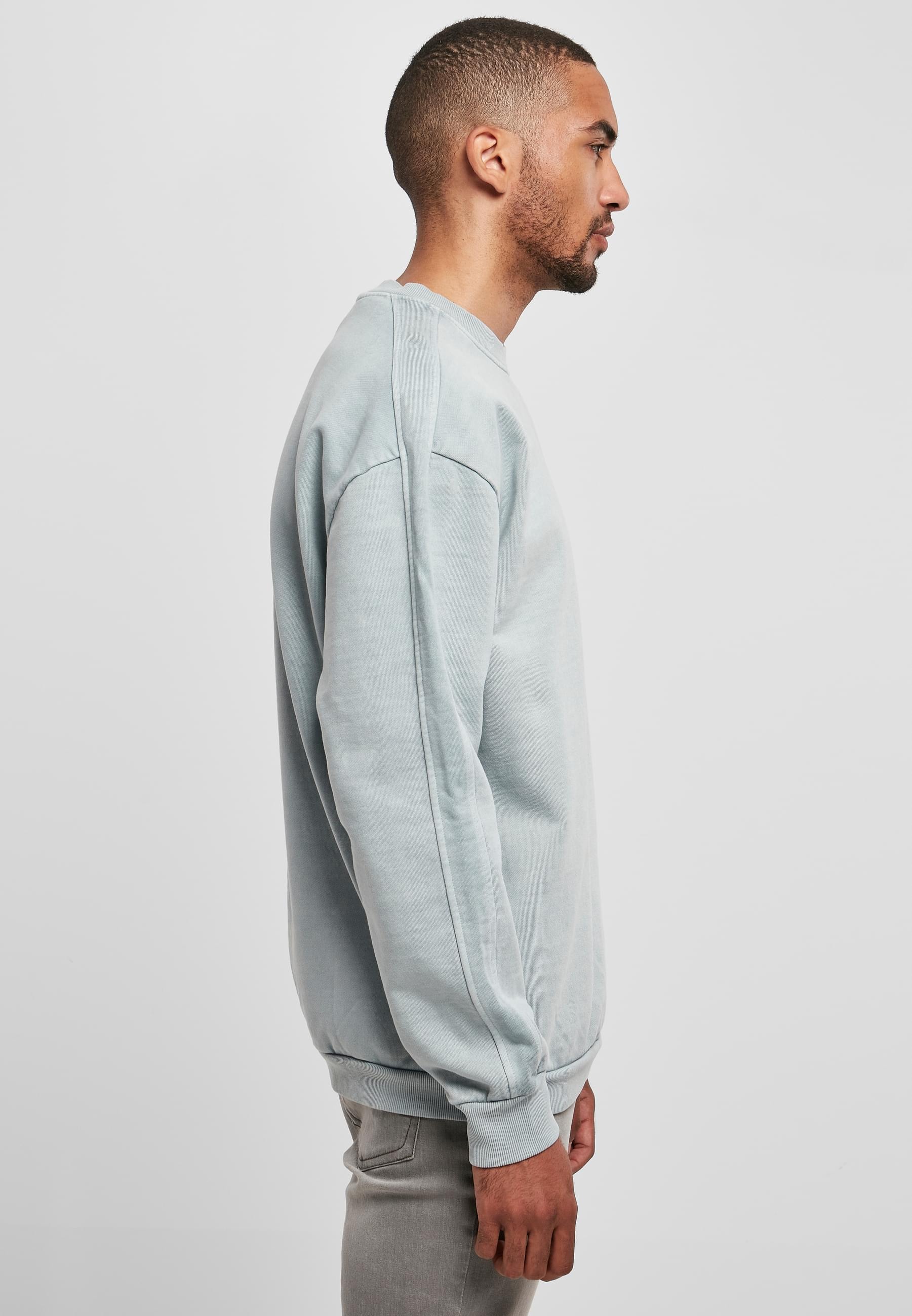 URBAN CLASSICS Rundhalspullover »Urban Classics Herren Heavy Terry Garment Dye Crew«, (1 tlg.)