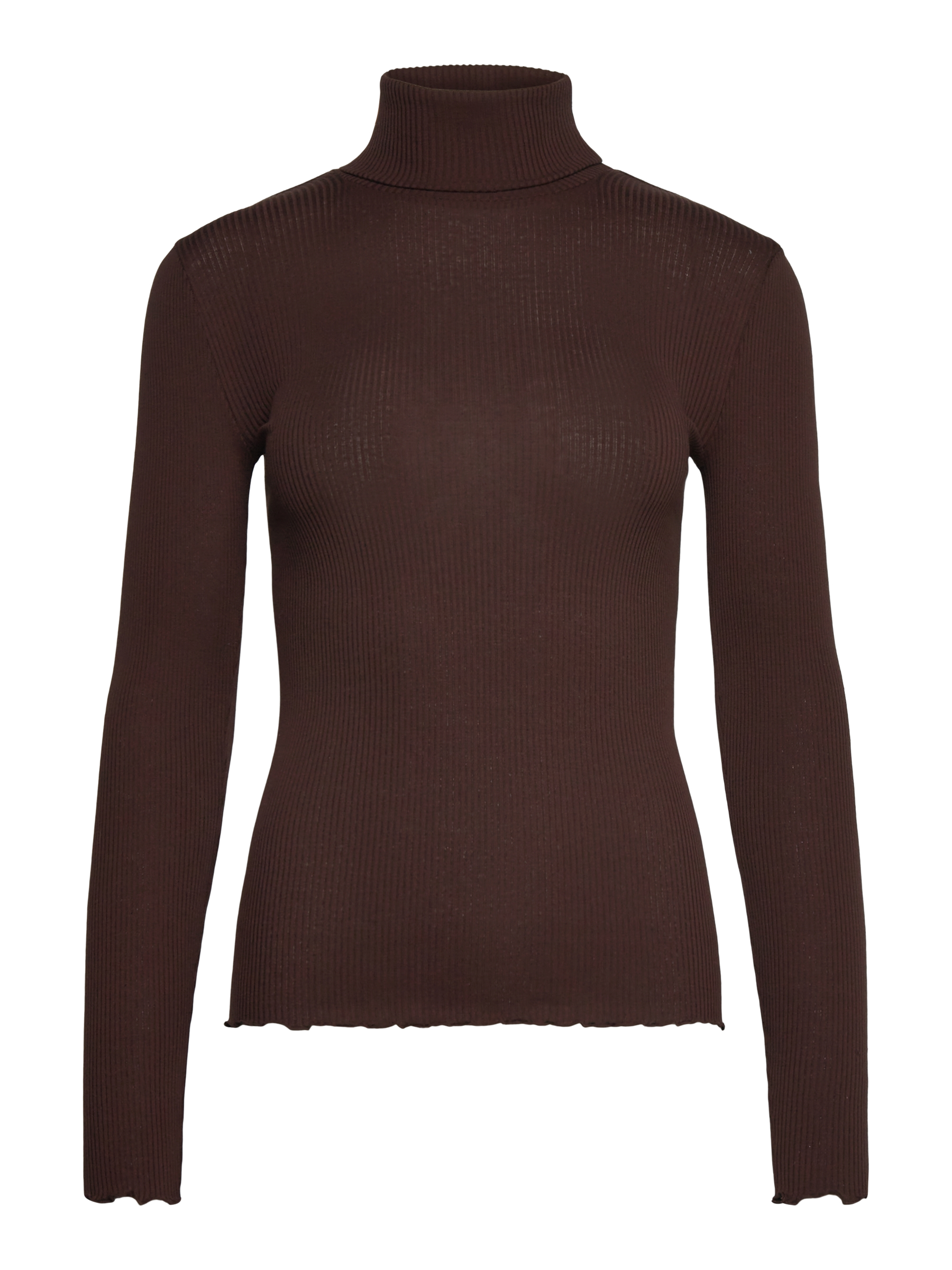 rosemunde Rollkragenshirt »Beatha silk shirt mit Seide« mit langen Ärmeln, gewellter Saum, Seidenmischung