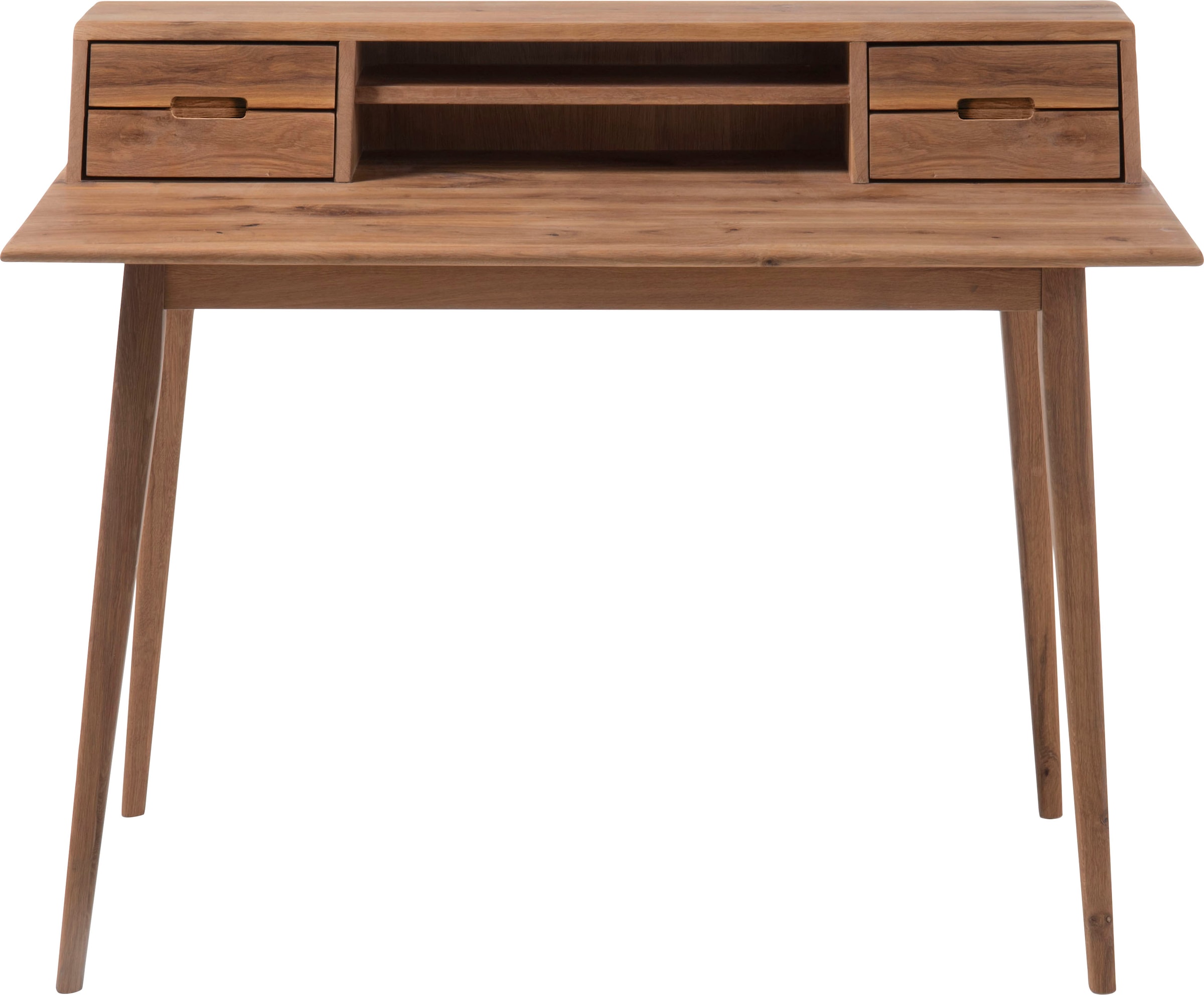 MCA furniture Schreibtisch "Melbourne", Massivholz Asteiche geölt mit Schubladen, Breite 110 cm