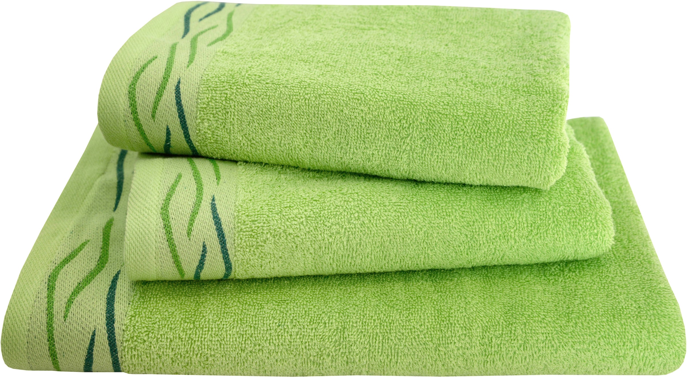 Dyckhoff Handtuch Set "Wave" Set 3 Stk. Frottier mit Jacquard-Bordüre;4 Han günstig online kaufen