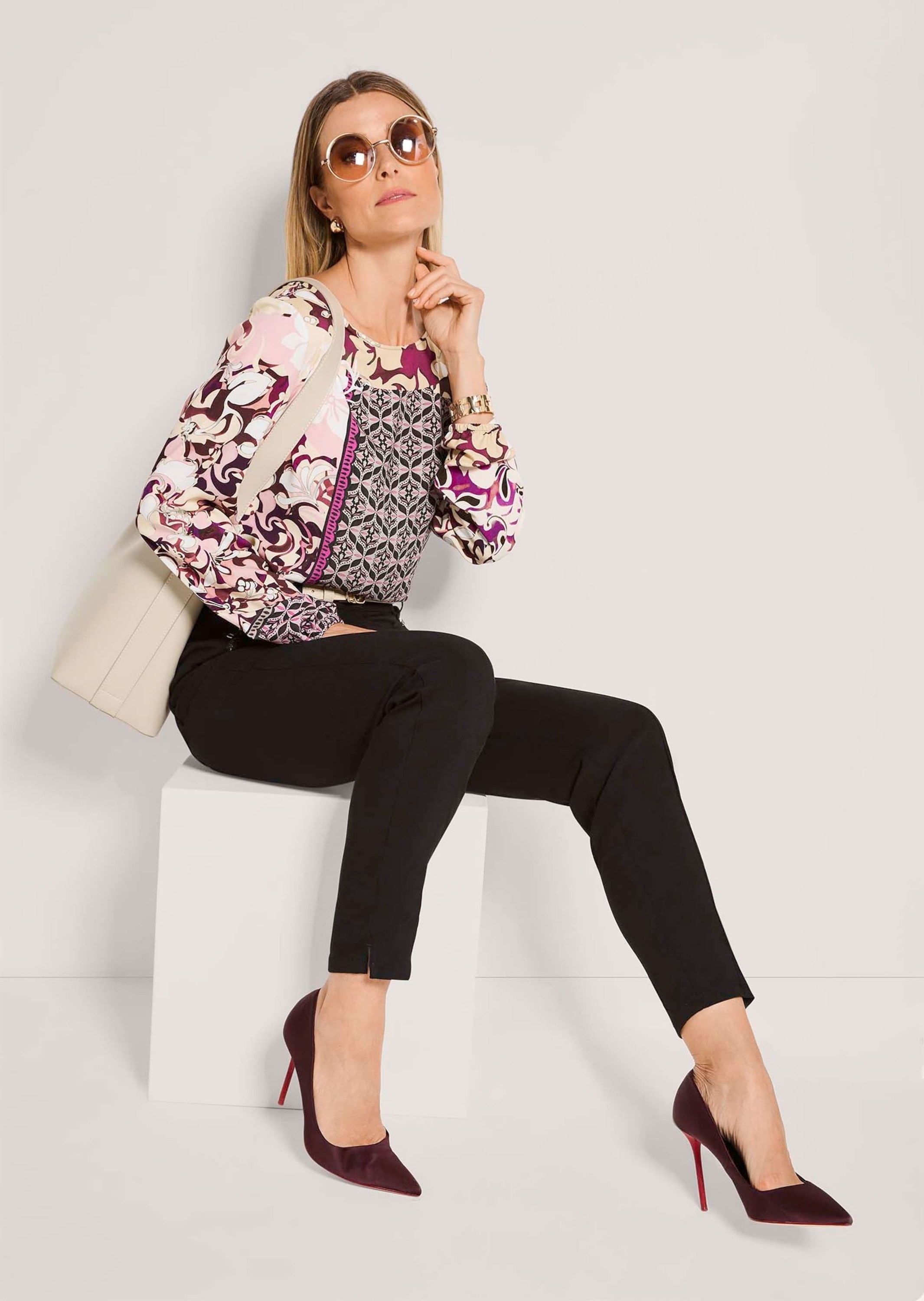 MADELEINE Schlupfbluse »Blusenshirt Viskosebluse mit floralem Muster-Mix«