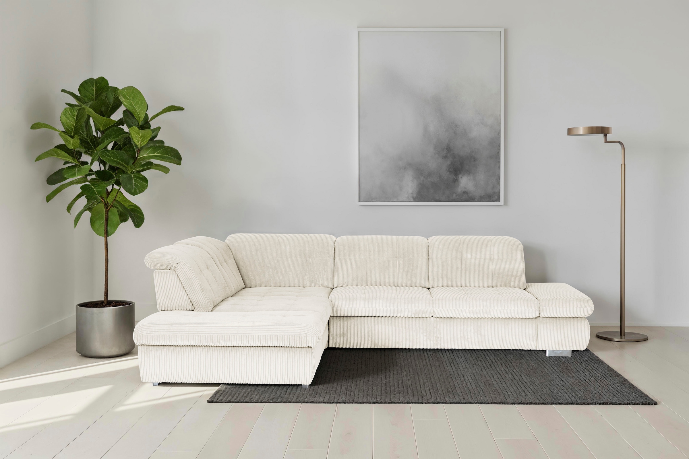 Die PlanBar Ecksofa "MP-IN17004 L-Form, Breite 323 cm, mit Federkern-Polsterung" inkl. Sitztiefenverstellung, wahlweise weitere Funktionen