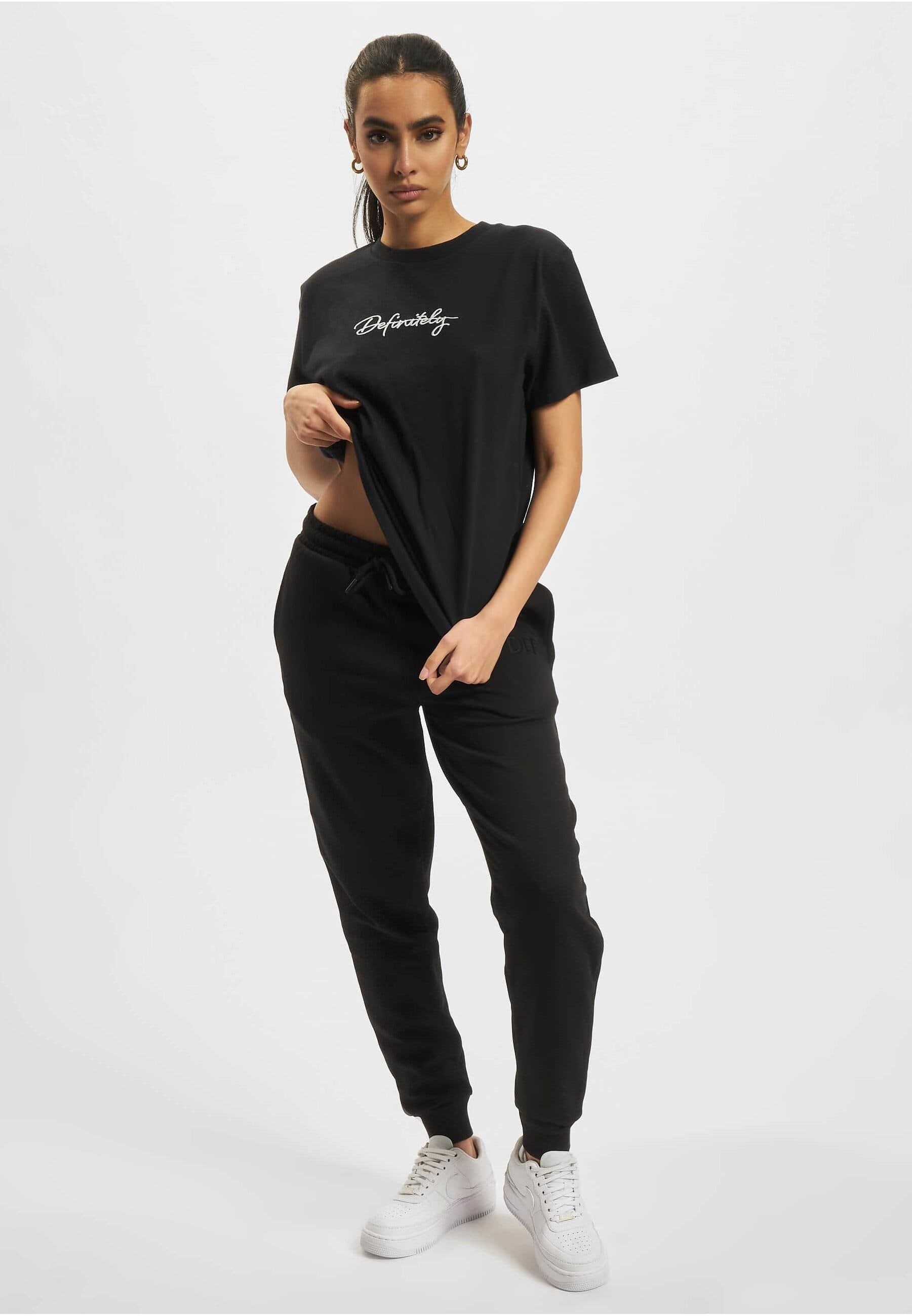 DEF T-Shirt »DEF Damen DEF Handwriting Definitely Embroidery T-Shirt«, (1 tlg.)