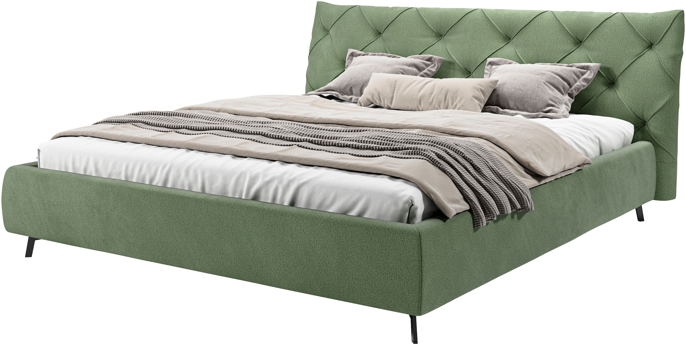 Home affaire "Elloree, in 4 Breiten bis 200cm, auch in Leder" Kopfteilhöhe 105 cm, belastbar bis 280 kg, auch in Überlänge 220cm