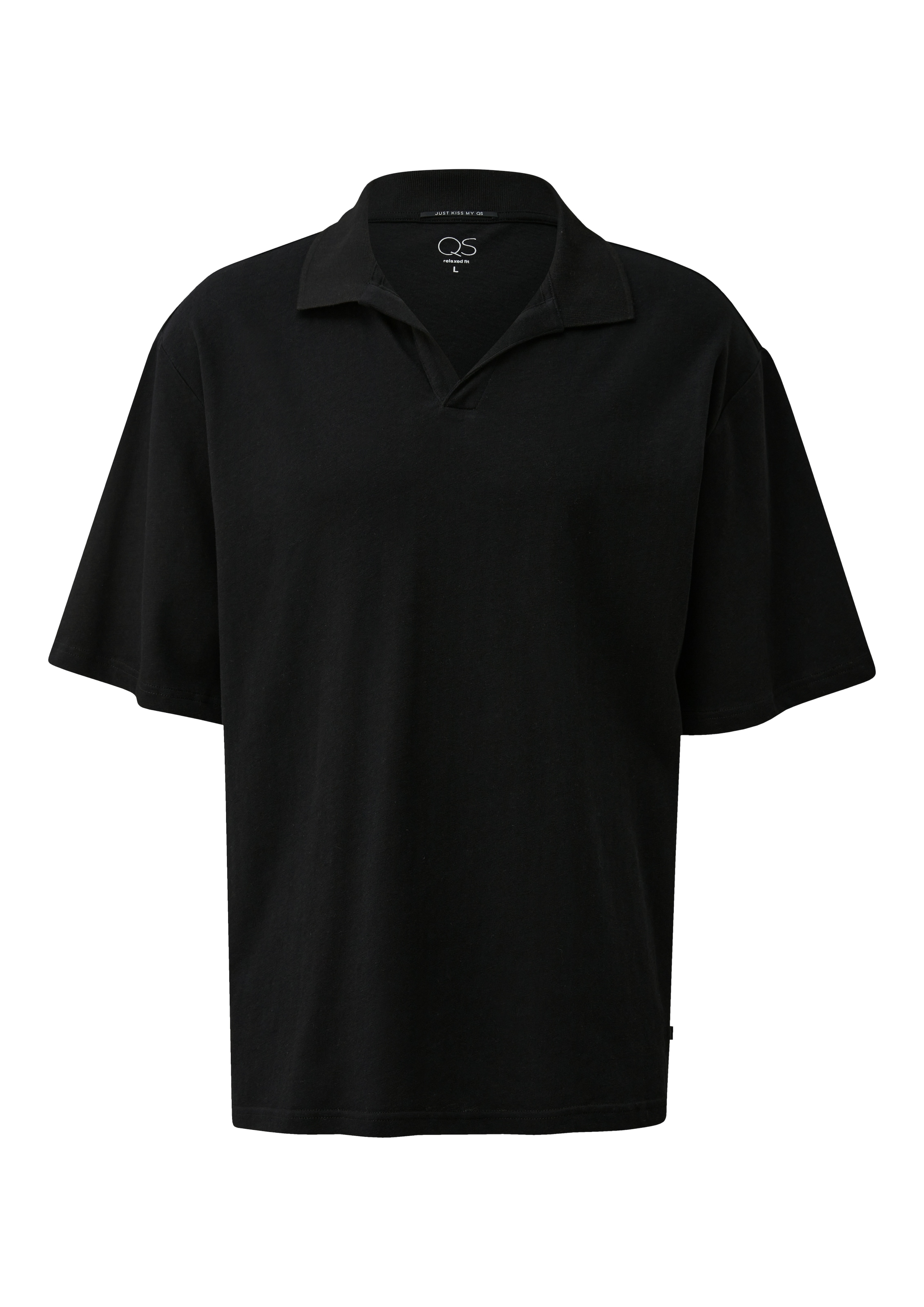 QS Kurzarmshirt Sommer-Poloshirt mit Leinen