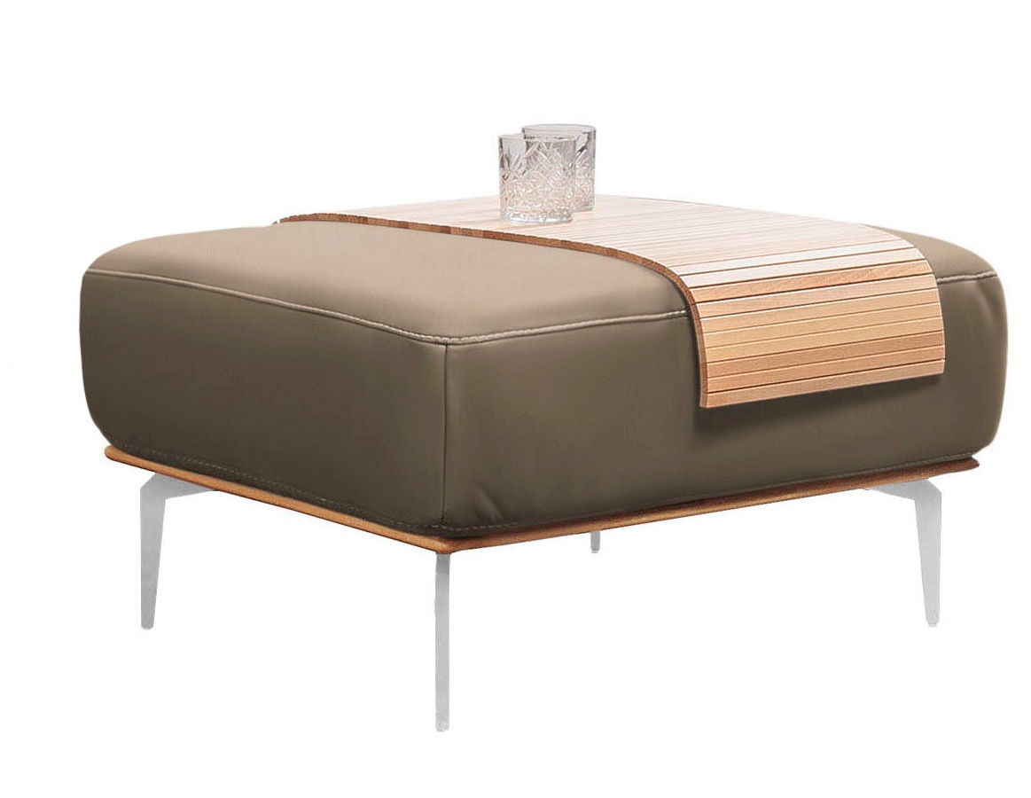 W.SCHILLIG Polsterhocker »run«, mit elegantem Holzsockel, Füße in Chrom glänzend, Breite 75 cm