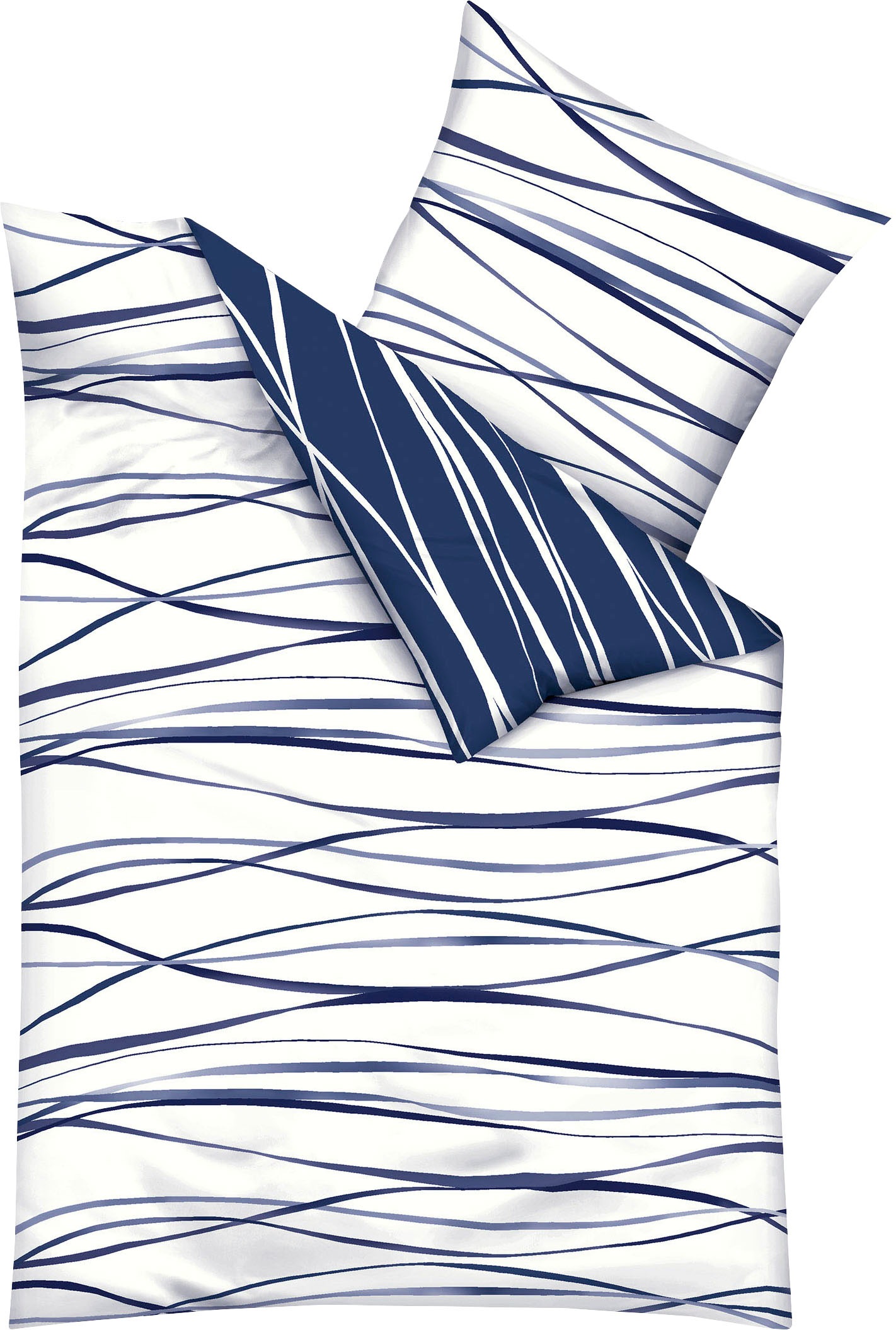 Kaeppel Wendebettwäsche "Motion" 3 Stk. tlg. Mit feinen Wellenlinien günstig online kaufen