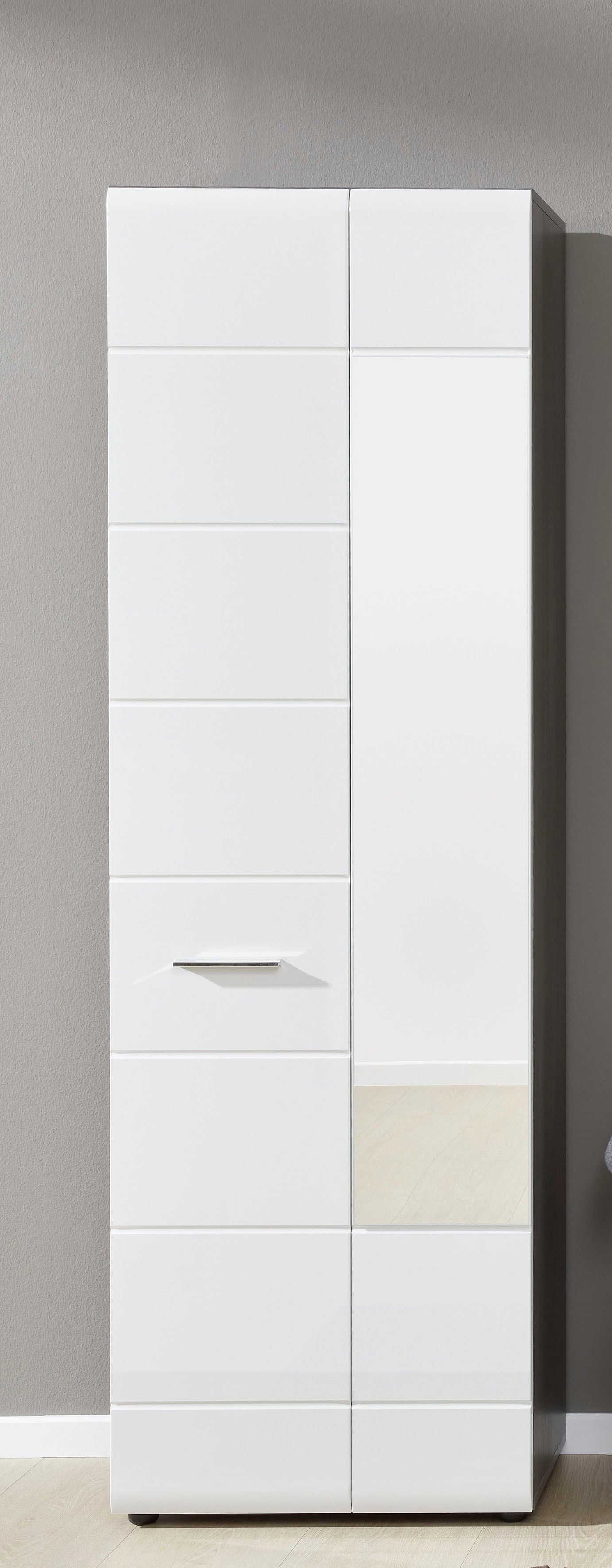 Home affaire Garderobenschrank "Sovana" Garderobenschrank mit 2 Türen & Spiegel - (B/T/H) 60/36/191 cm