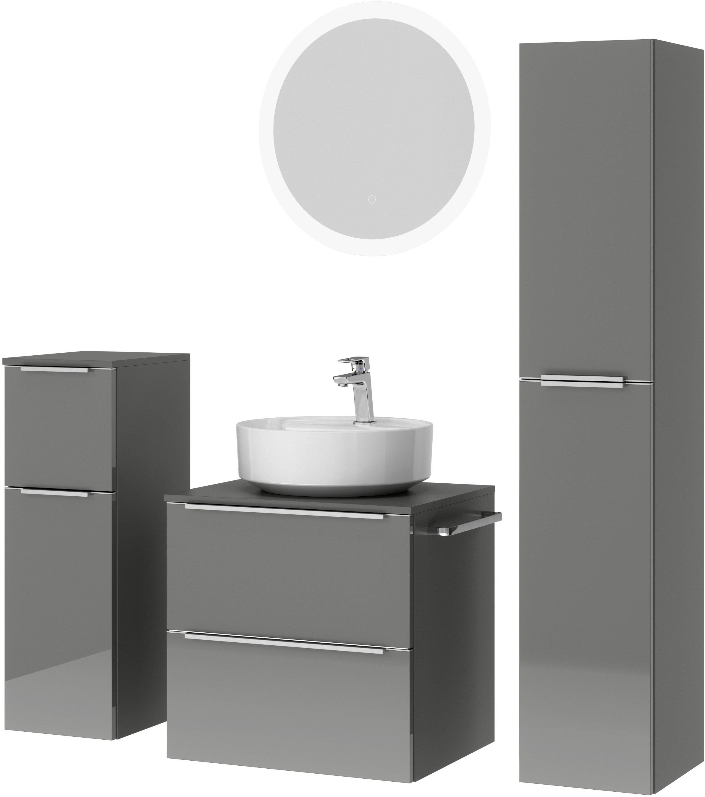 nobilia Badmöbel-Set "Alvene", (4 St., vormontiert, mit Soft-Close), Hochgl günstig online kaufen