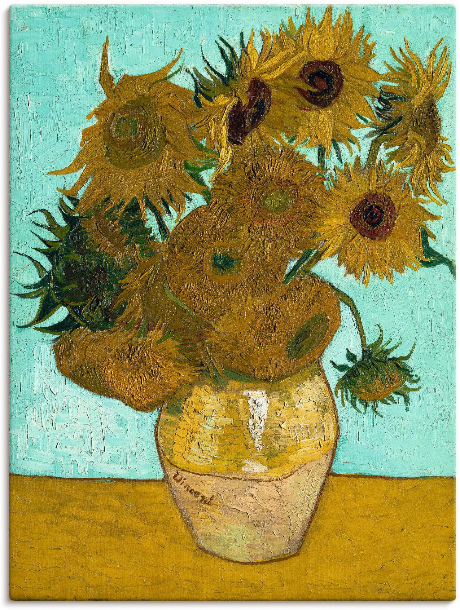 kaufen St.), in (1 | oder Leinwandbild, mit Poster 1888«, Sonnenblumen. versch. Blumen, Wandbild als Größen Artland BAUR Wandaufkleber »Vase
