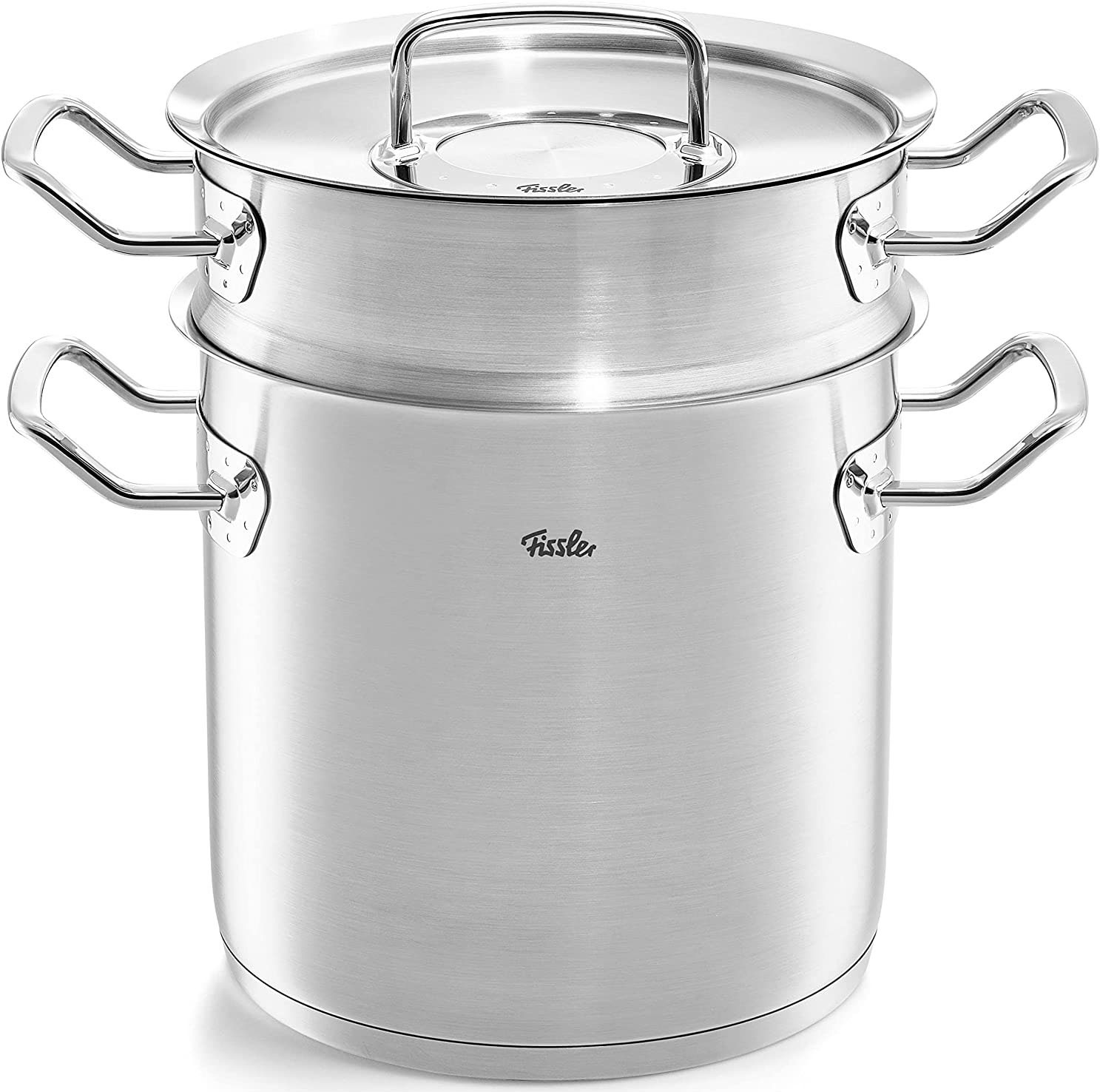 Fissler Kochtopf "ORIGINAL-PROFI COLLECTION", Edelstahl 18/10, (3 tlg.), mit breitem Schüttrand, Kaltmetallgriffen. Made