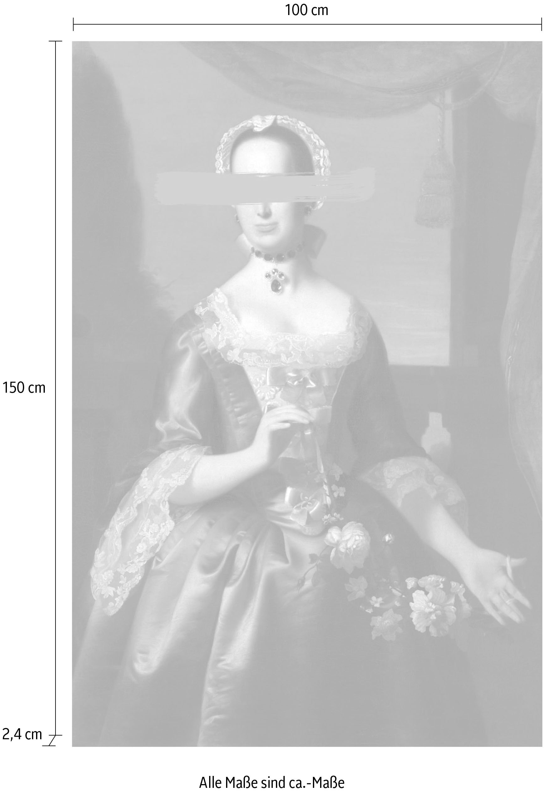 queence Acrylglasbild »Frau mit Farbklecks«, Kunst-Gemälde-Frau-Bilder von Frauen-Historische Persönlichkeiten-Formen, Fine Art-Print in Galeriequalität