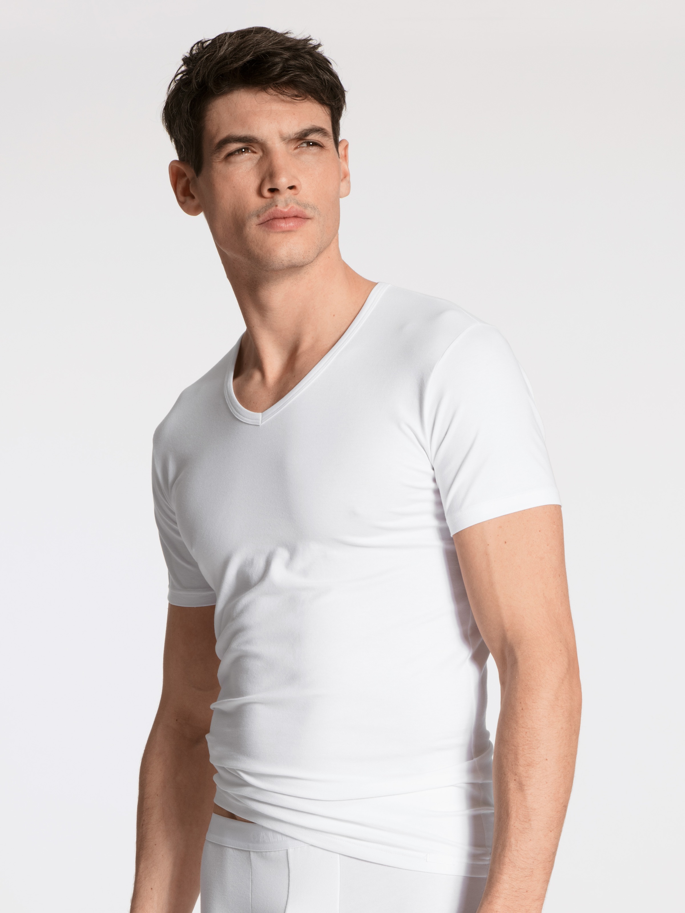 Thumbnail - CALIDA Kurzarmshirt "Natural Benefit" 2er Pack, V-Ausschnitt, feiner Single Jersey, elastisch