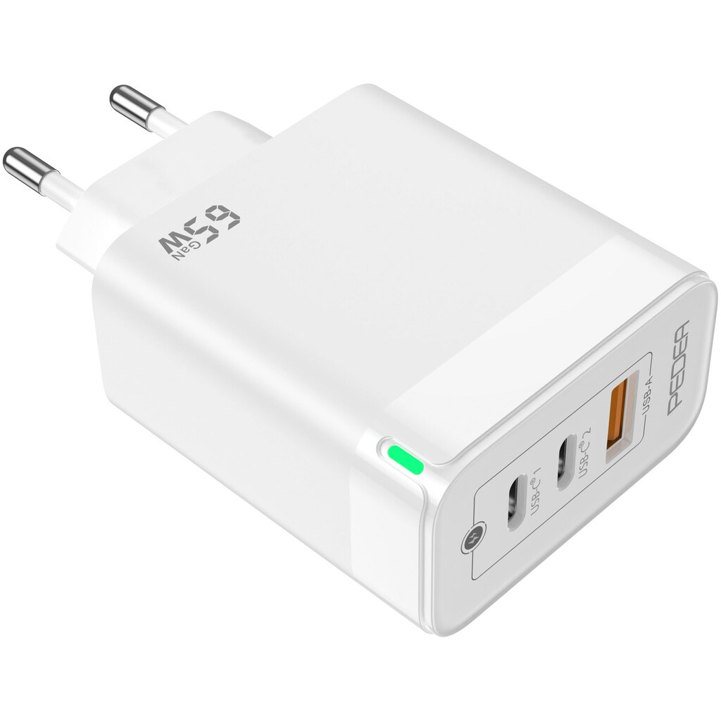 PEDEA Schnelllade-Gerät »Triple 65W GaN USB-C (PD) USB-A«