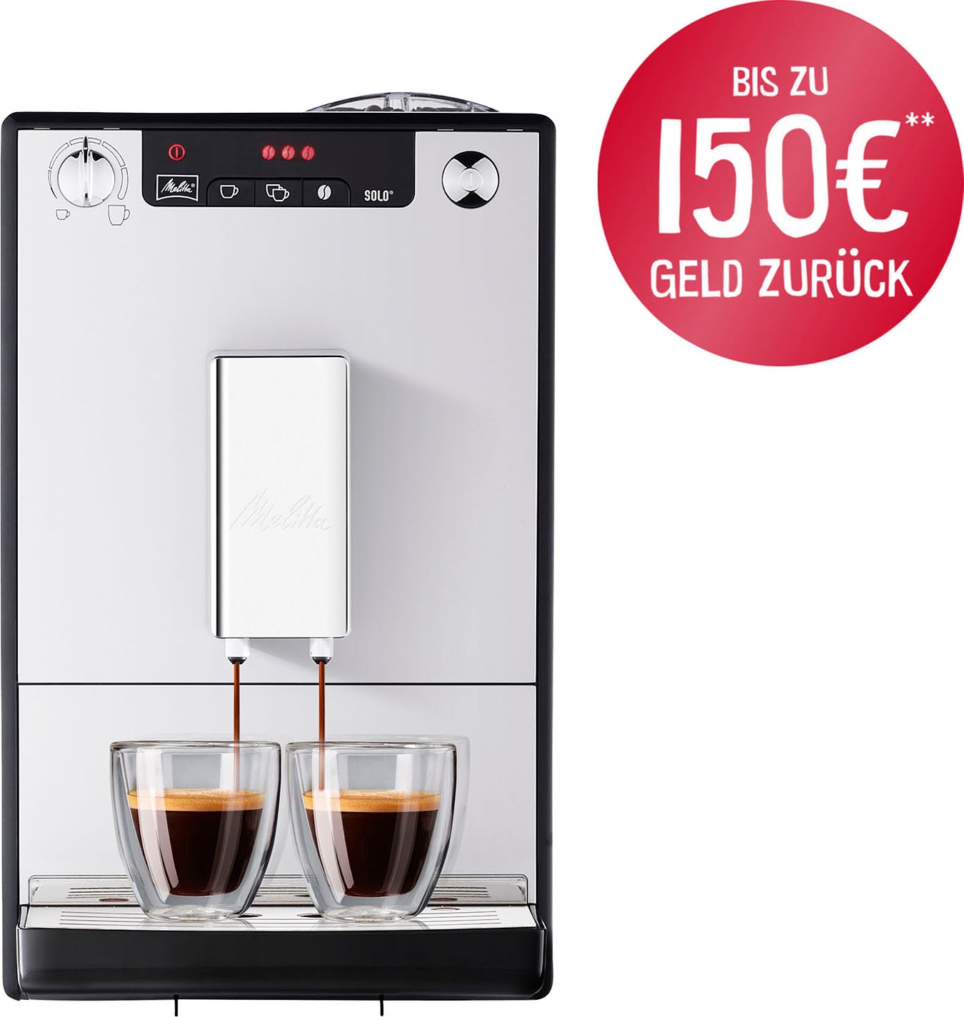 E950-203, silber/schwarz«, | Café & nur Espresso, crème breit Melitta Kaffeevollautomat BAUR »Solo® 20cm Perfekt für
