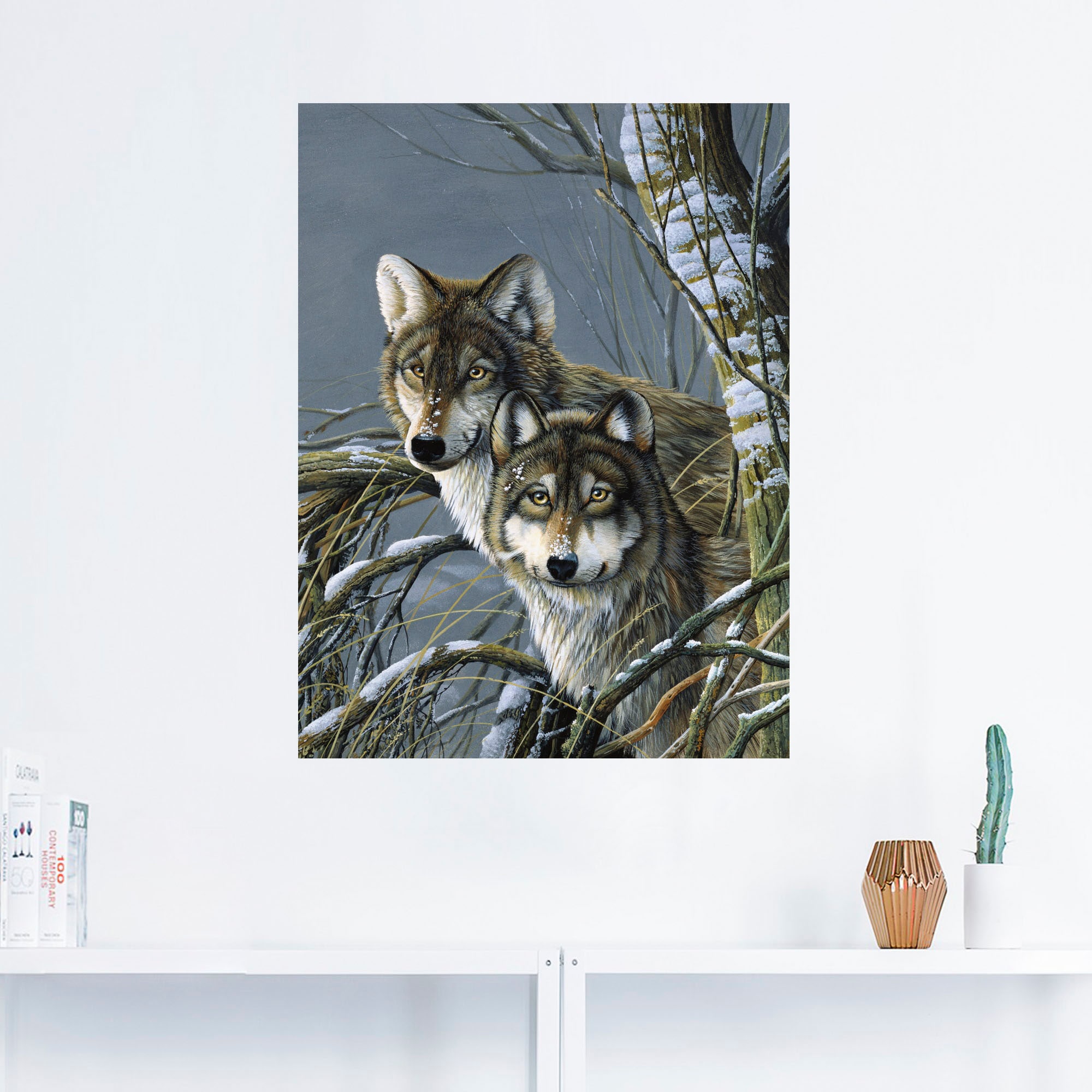 Wandbild Wildtiere, (1 | kaufen in als »Zwei Artland versch. St.), BAUR oder Größen Wölfe«, Wandaufkleber Leinwandbild, Poster