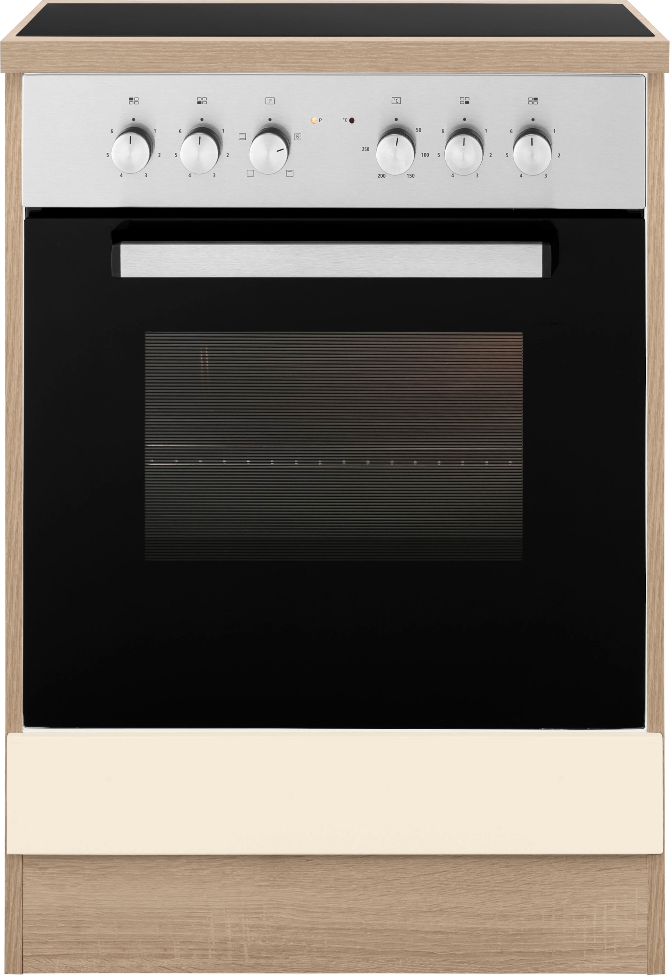 KOCHSTATION Herdumbauschrank »KS-Virginia«, 85 cm hoch, 60 cm breit, Nische für Ofen B/H/T: 56/59/55 cm