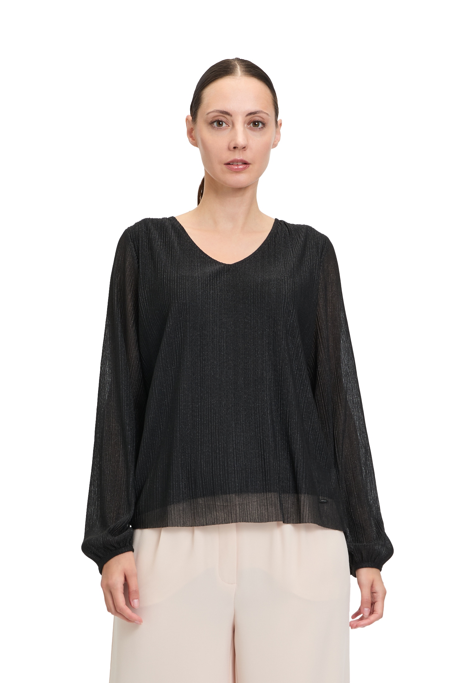 Betty&Co Kurzarmshirt "Betty & Co Damen Blusenshirt mit Lurexfaden", (1 tlg günstig online kaufen