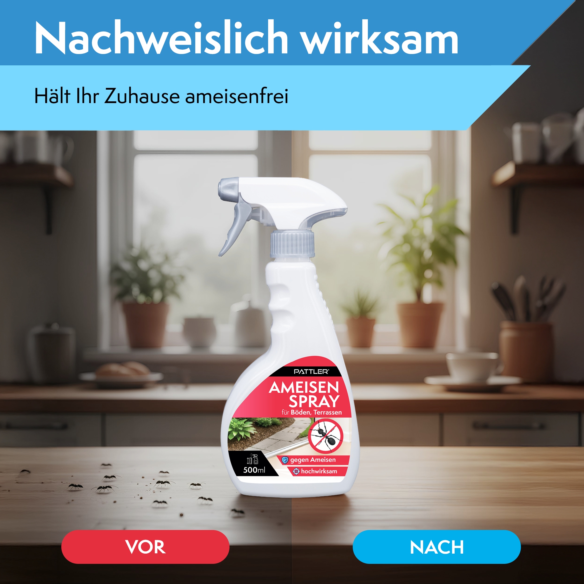 Pattler Vergrämungsmittel »Ameisenspray für Haus & Garten« 500 ml