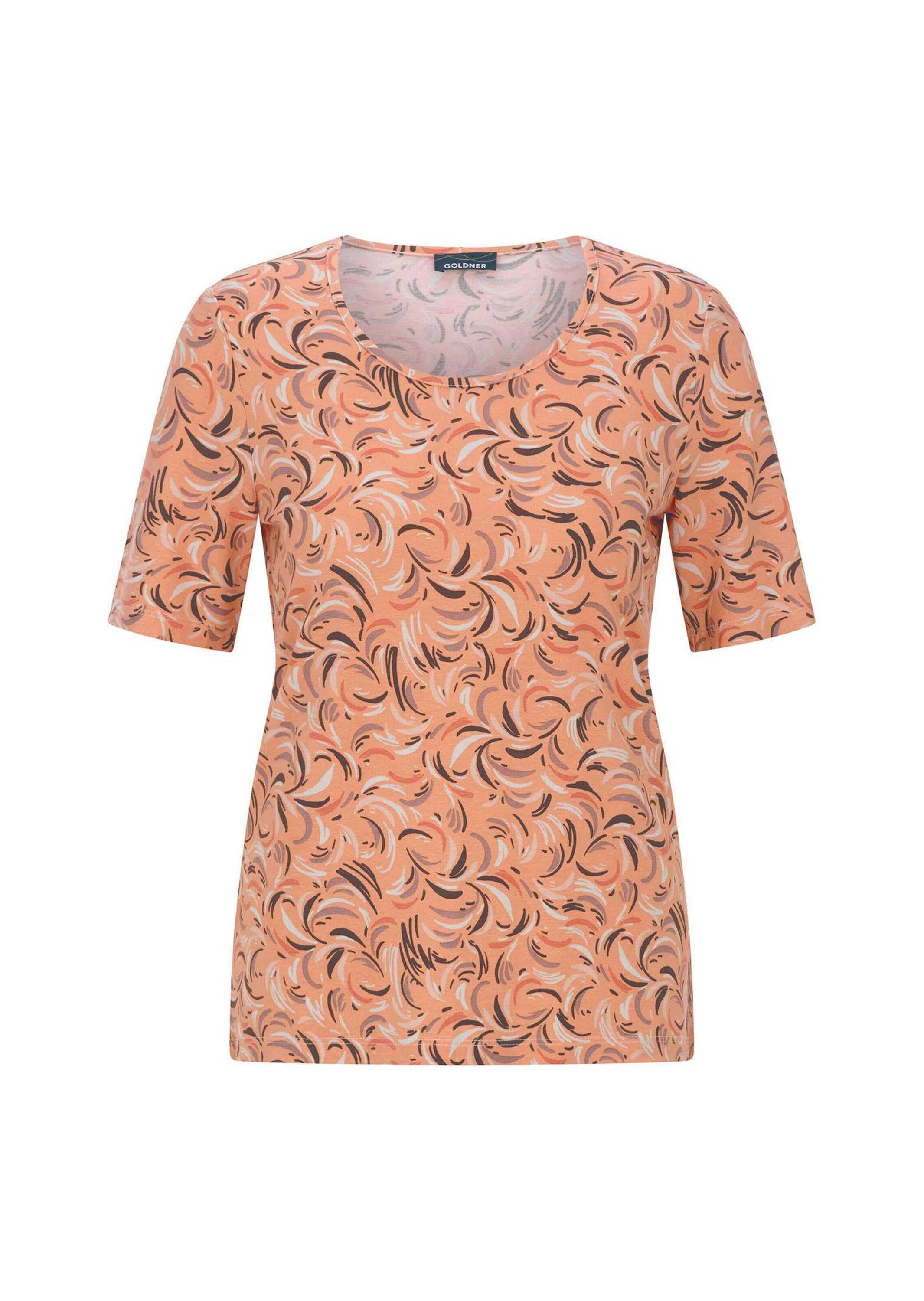 GOLDNER "Viskoseshirt mit frischem All-over-Print" stretchbequemer Viskosejersey