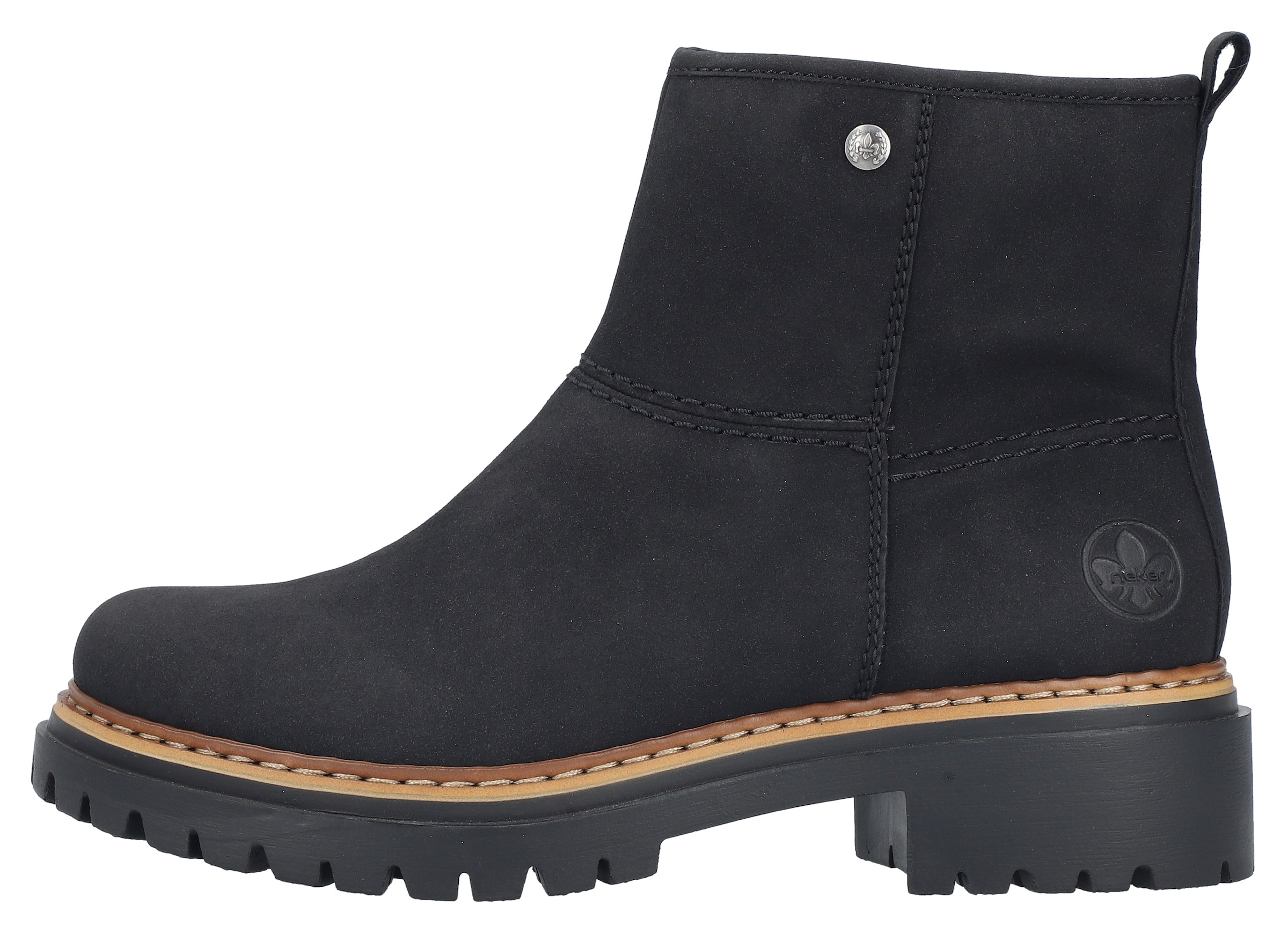 Rieker Winterstiefelette, Winterboots, Ankleboots, Profilsohle, mit Innenreißverschluss