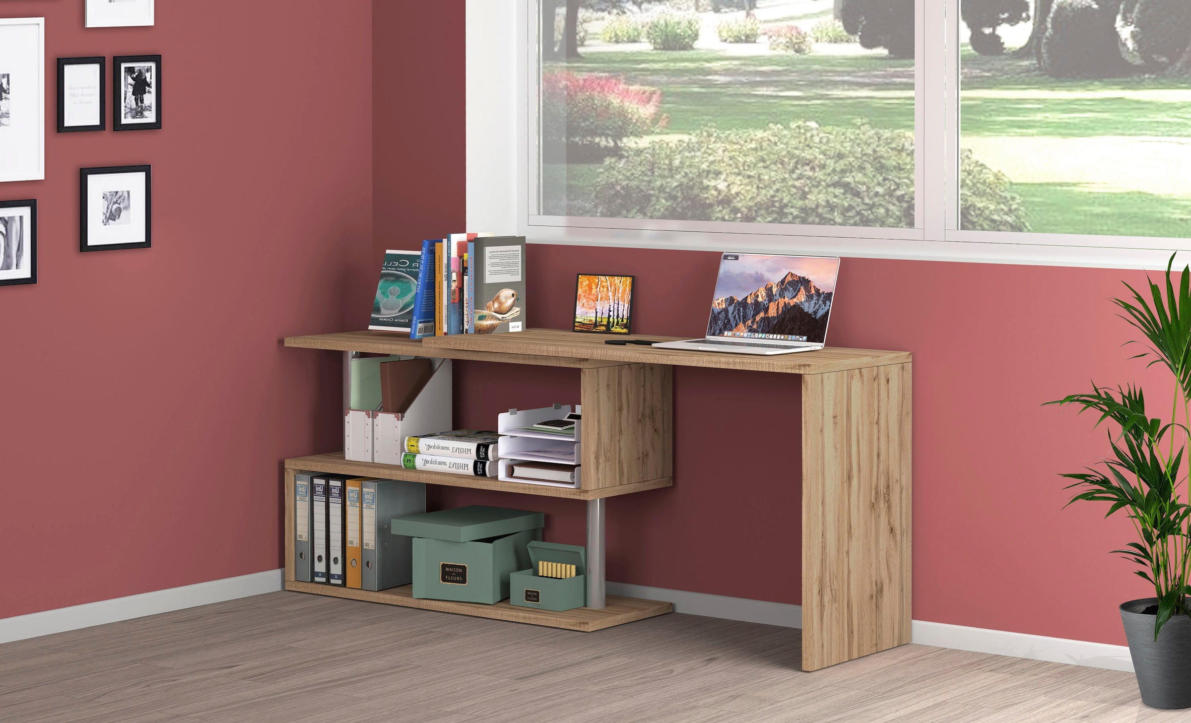 Home affaire Schreibtisch "Volta, Made in Italy" multifunktional - als Comp günstig online kaufen