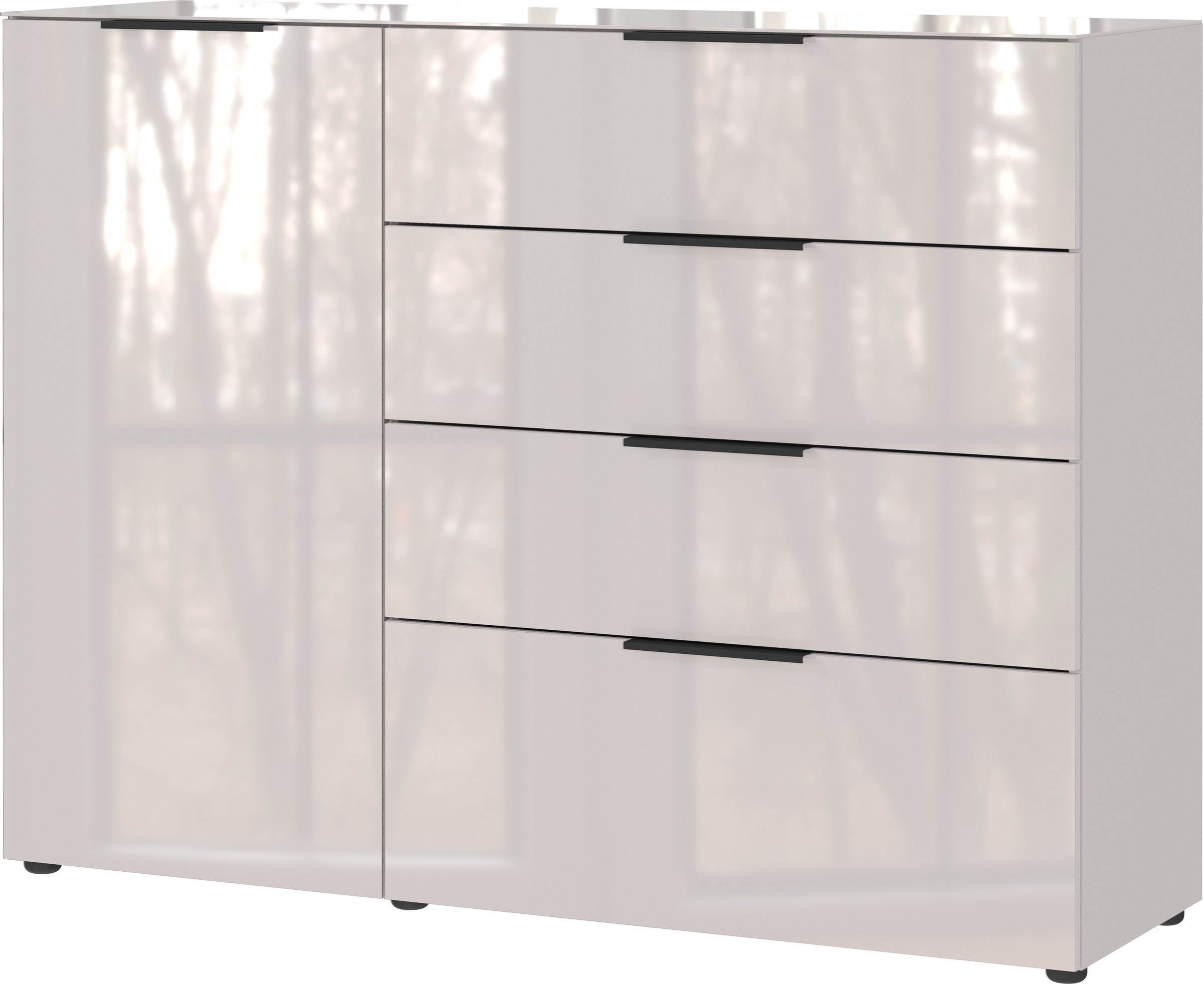 Thumbnail - GERMANIA Sideboard "Oakland" in 2 Breiten, Fronten und Oberboden mit Glasauflage