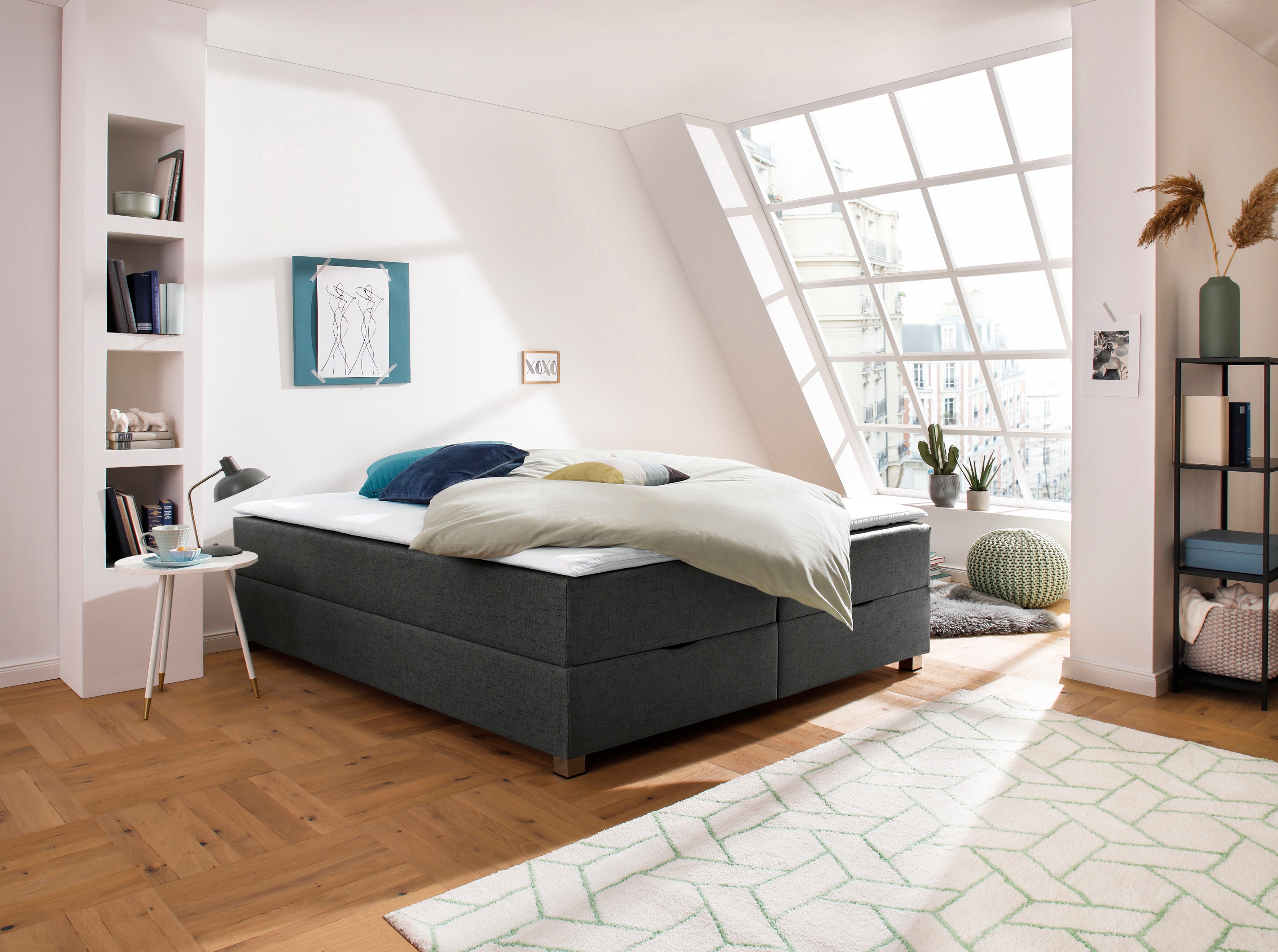 Home affaire Boxbett "Alexis" ohne Kopfteil - ideal für Räume mit Dachschrägen; in 4 Breiten